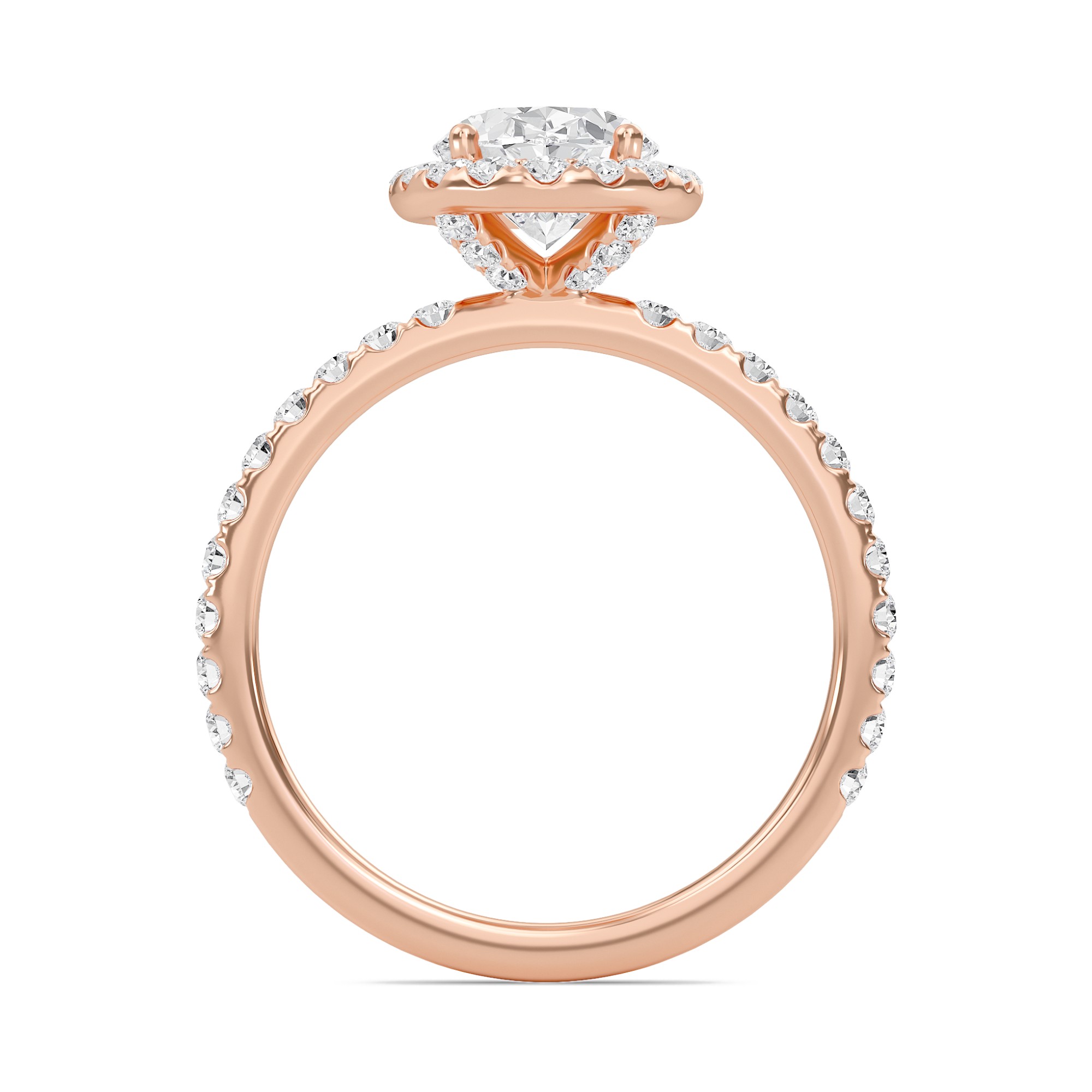 Oval Halo Embellished Prongs Ring