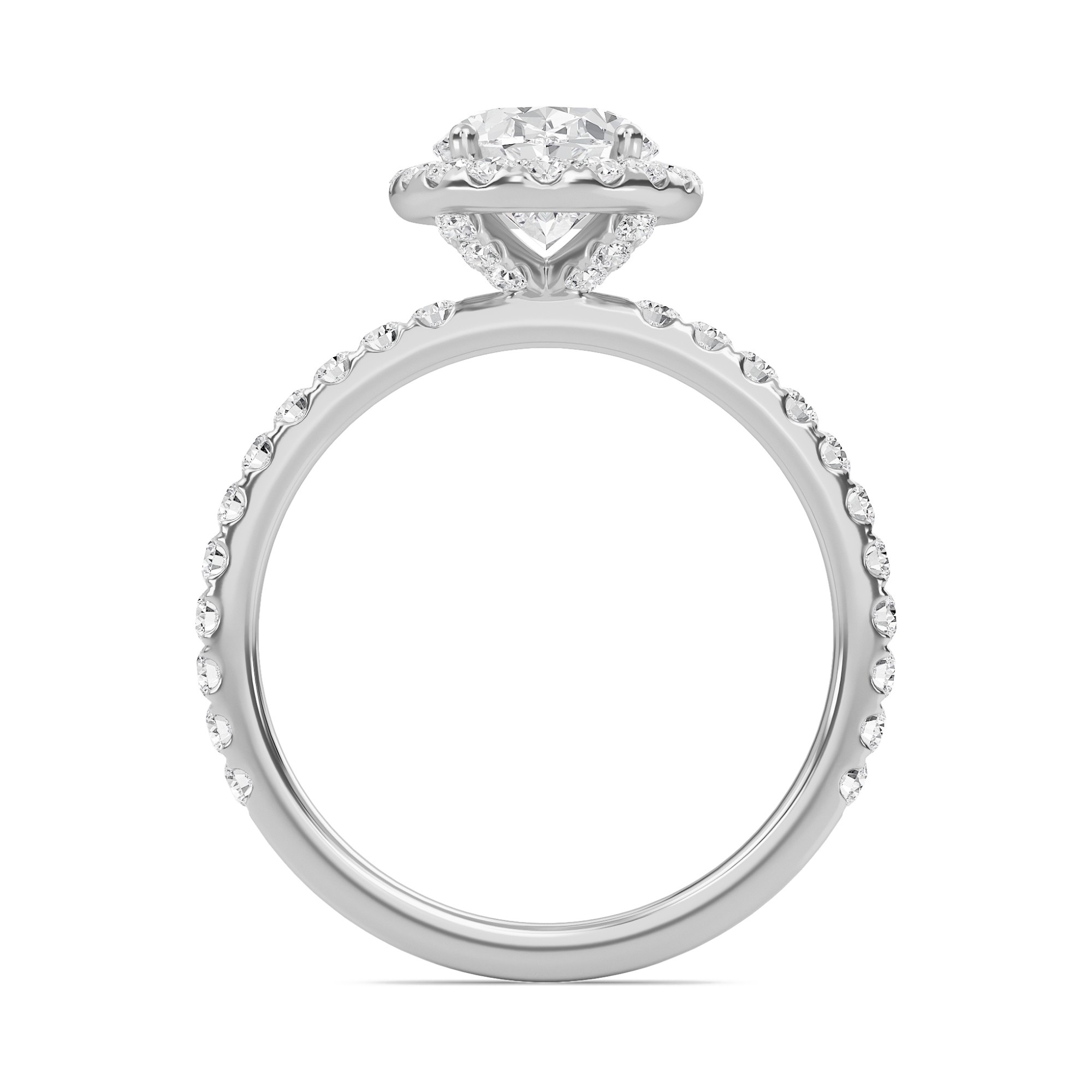 Oval Halo Embellished Prongs Ring