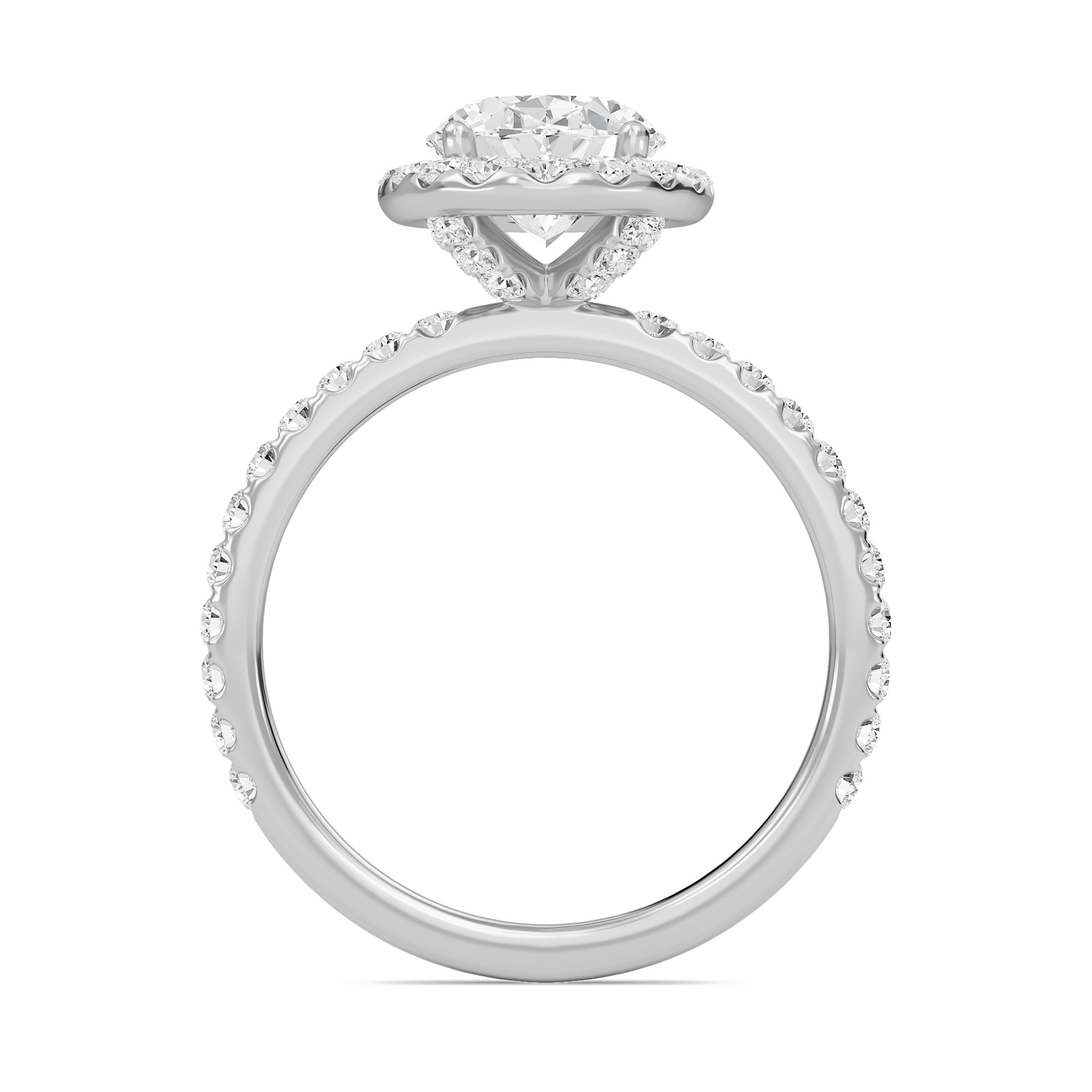 Oval Halo Embellished Prongs Ring