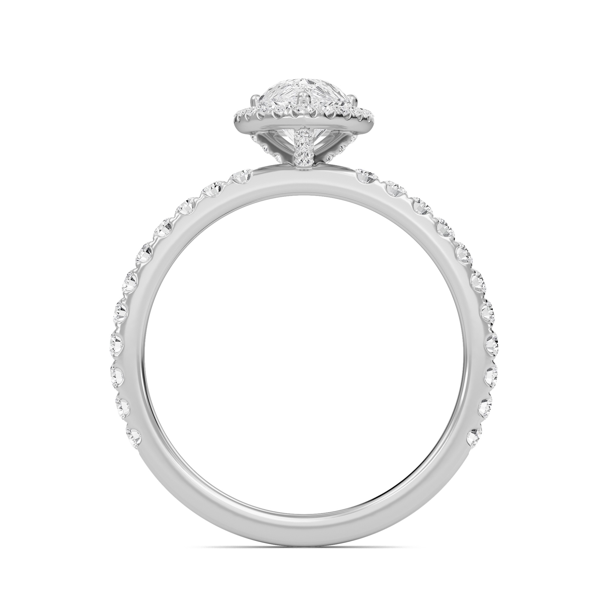 Pear Halo Embellished Prongs Ring