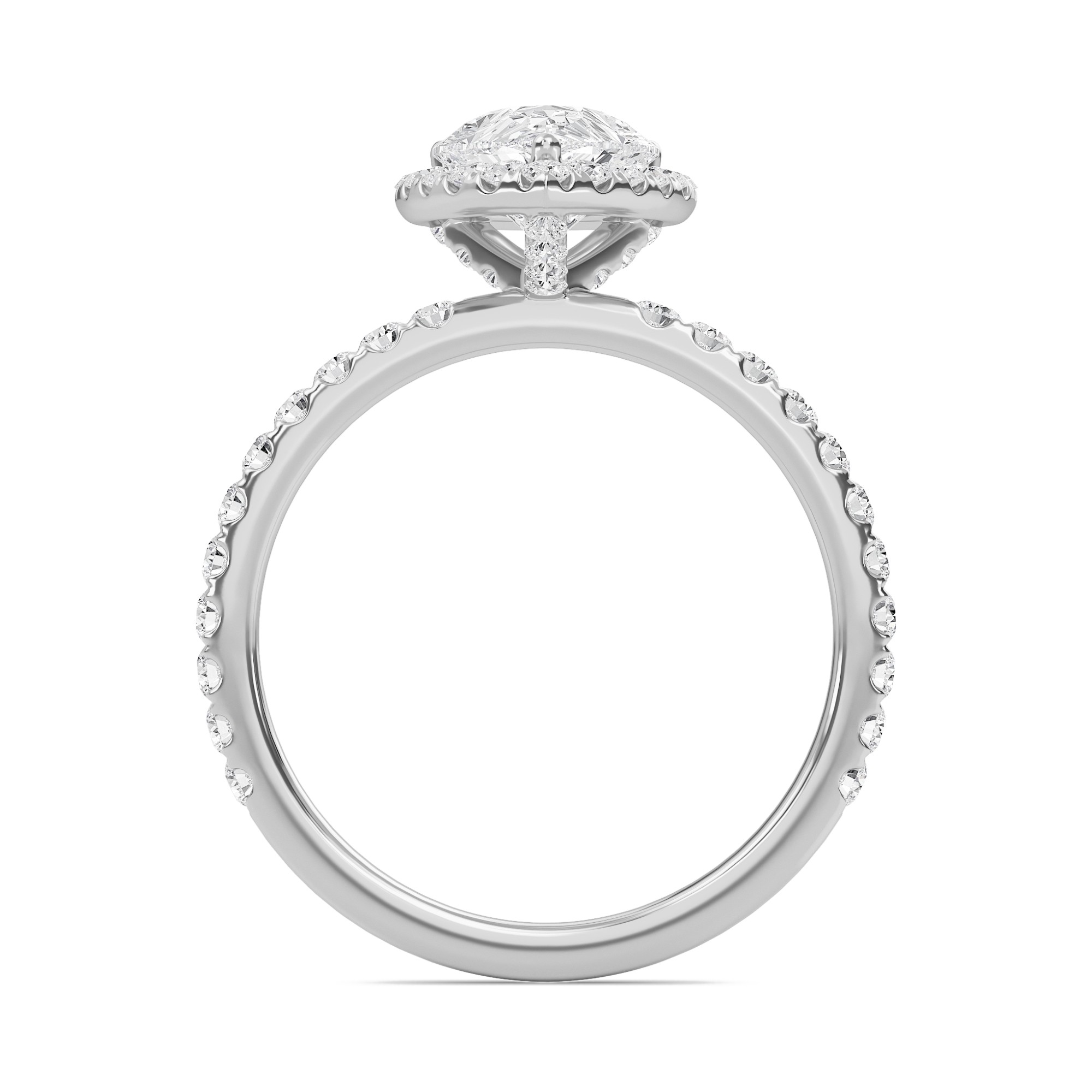 Pear Halo Embellished Prongs Ring