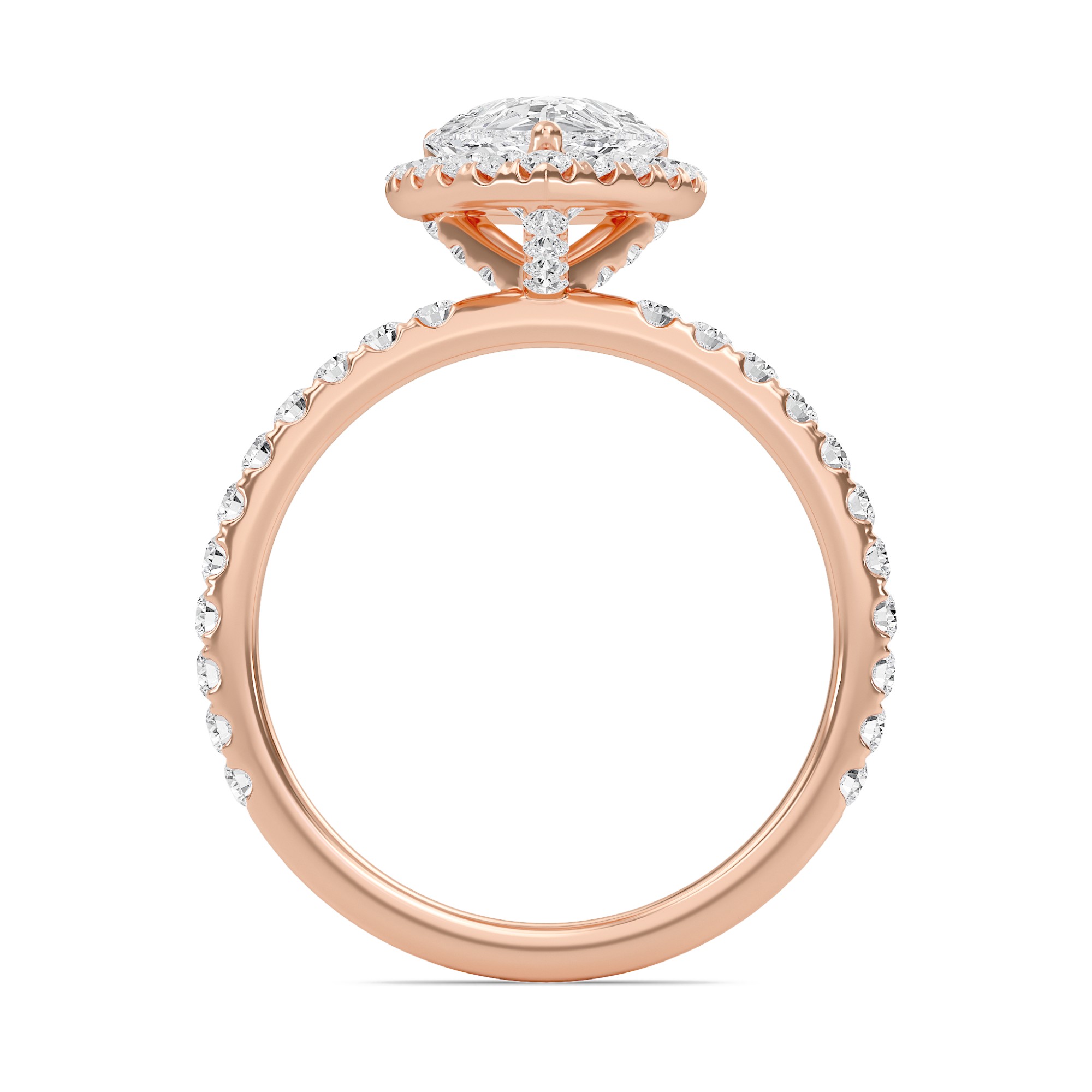 Pear Halo Embellished Prongs Ring