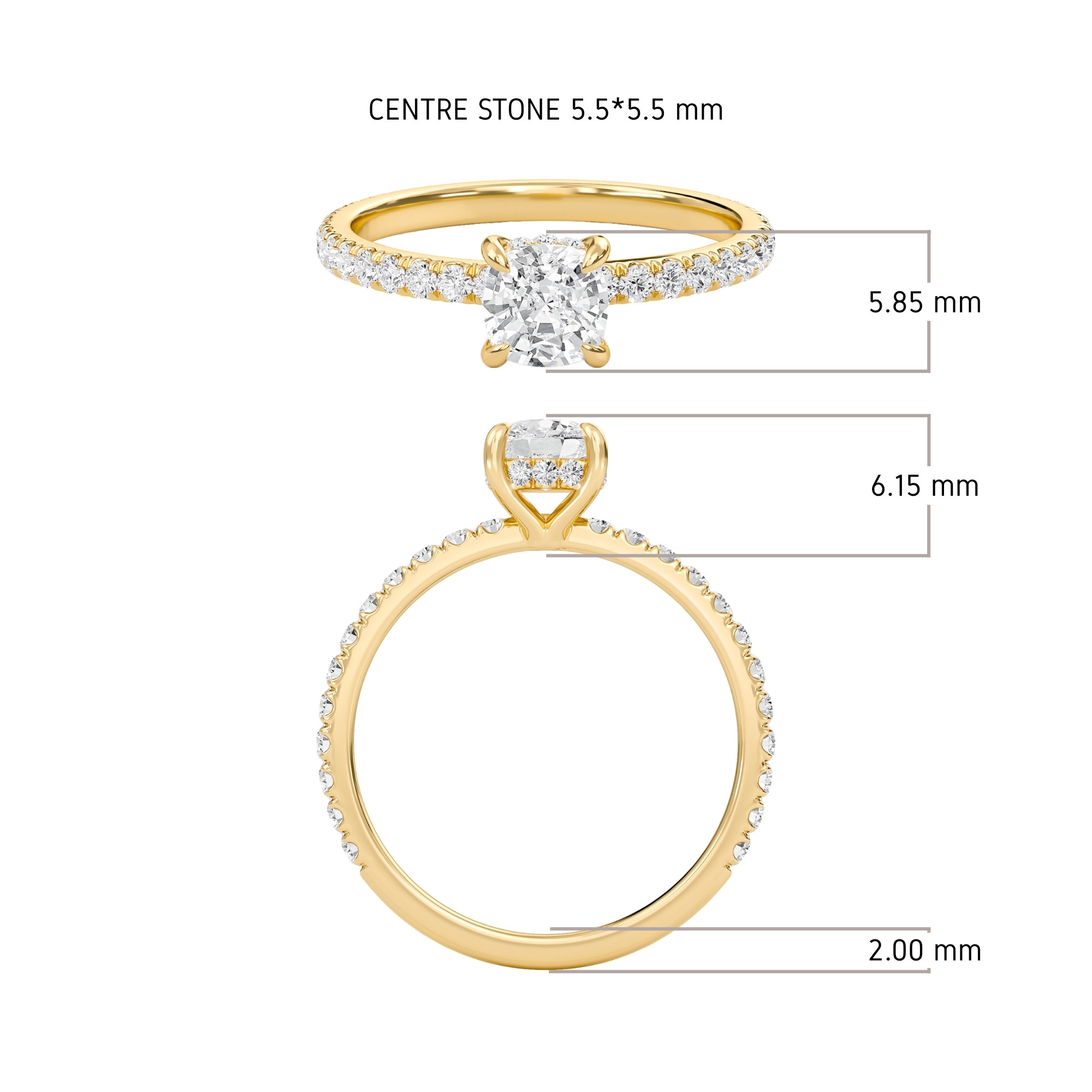 Cushion Perfect Fit Engagement Ring