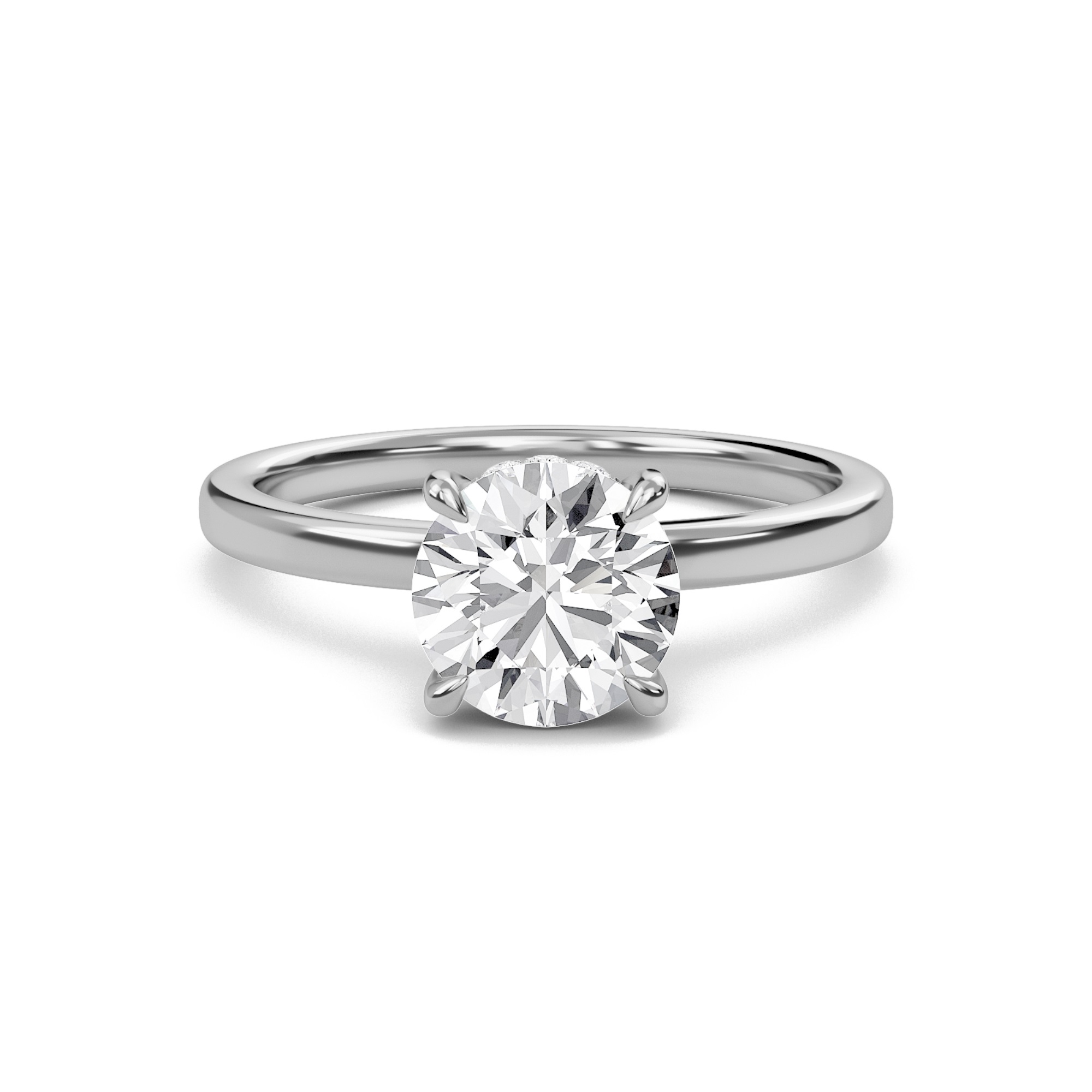 Hidden Halo Engagement Ring