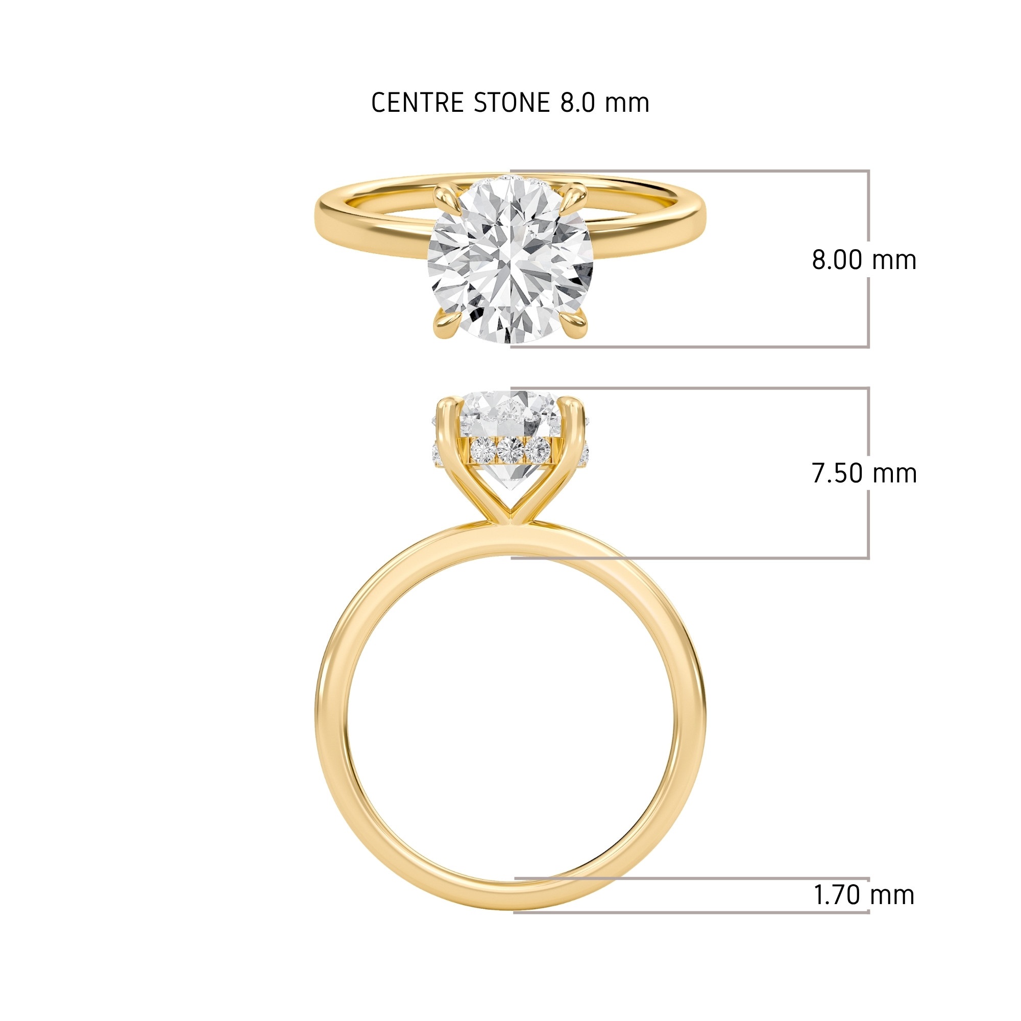 Hidden Halo Engagement Ring