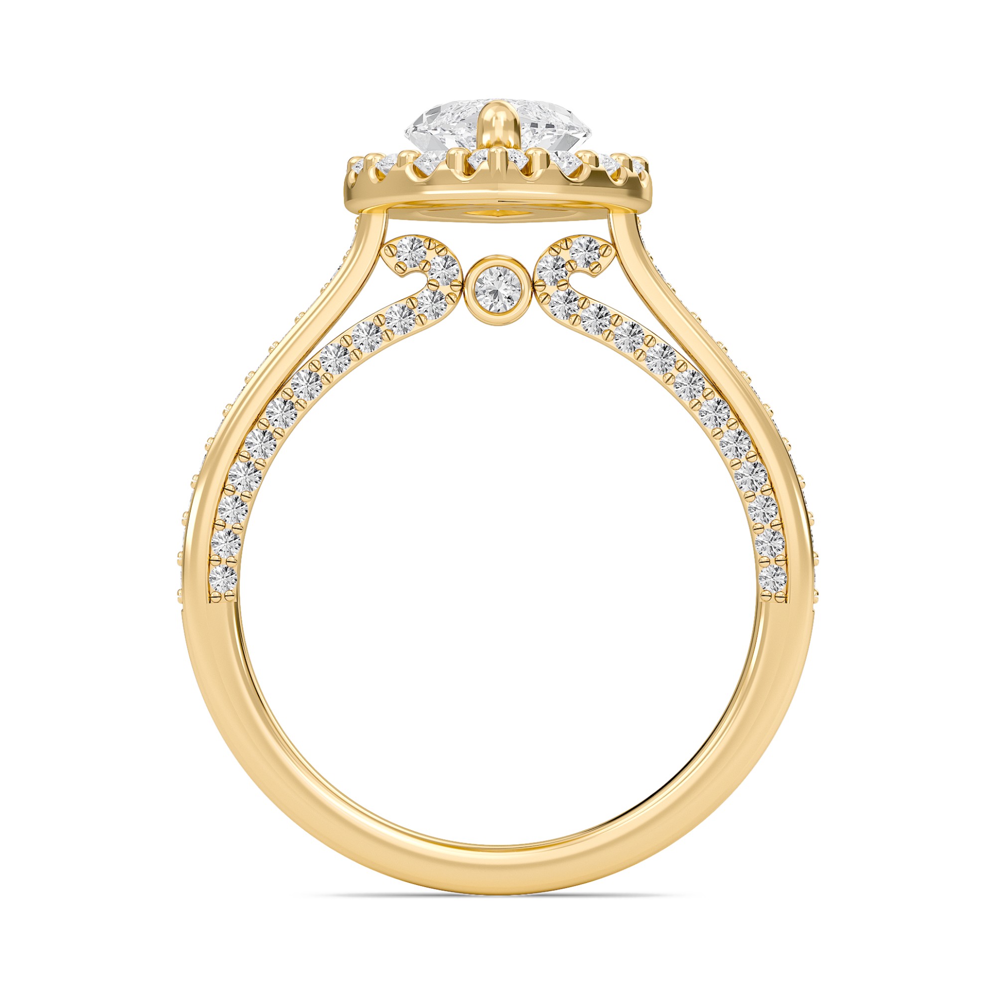 Marquise Halo Front accented Engagement Ring
