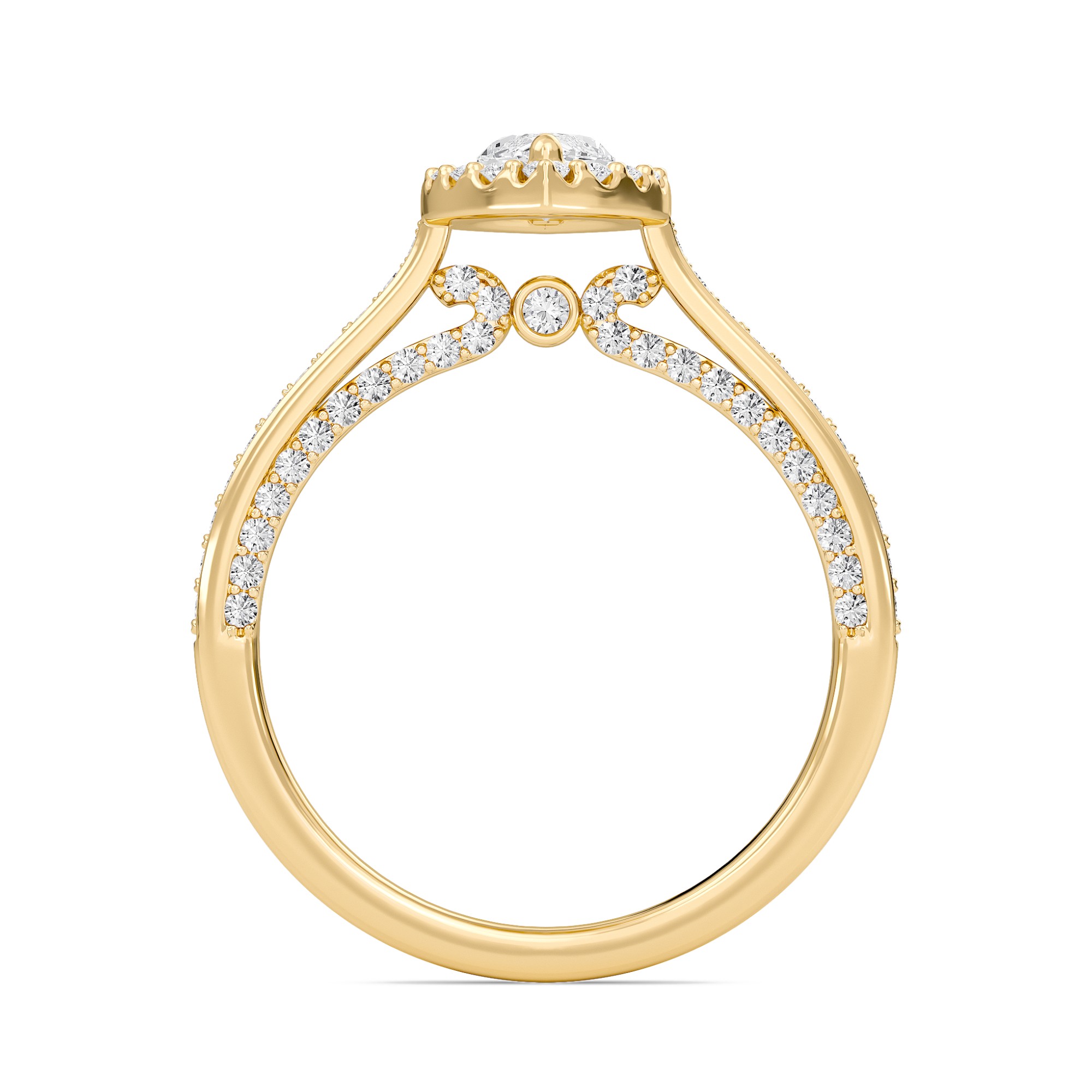 Marquise Halo Front accented Engagement Ring