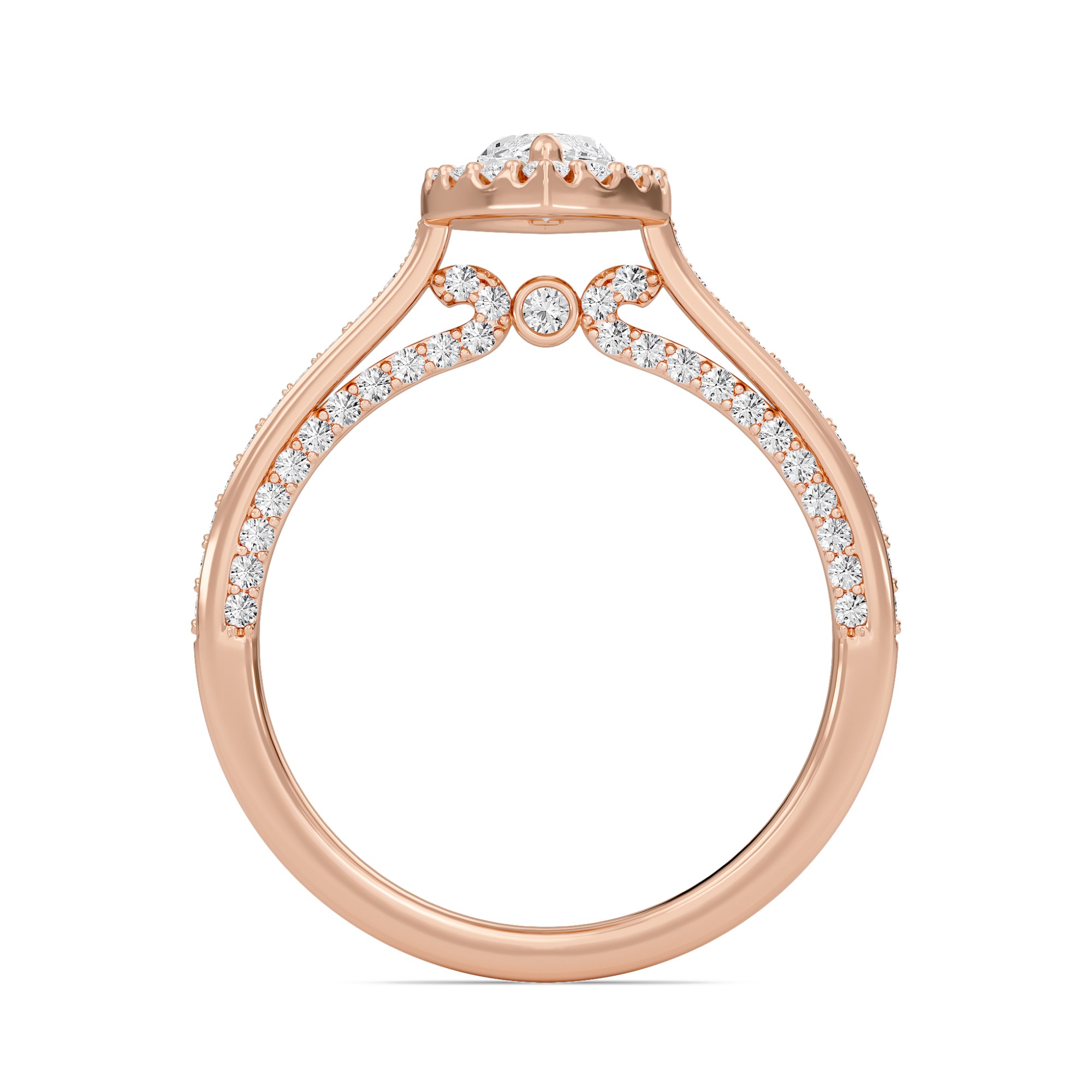Marquise Halo Front accented Engagement Ring