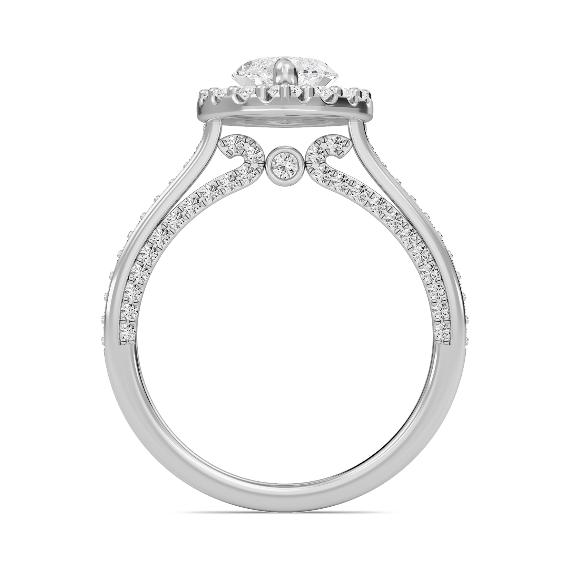 Marquise Halo Front accented Engagement Ring