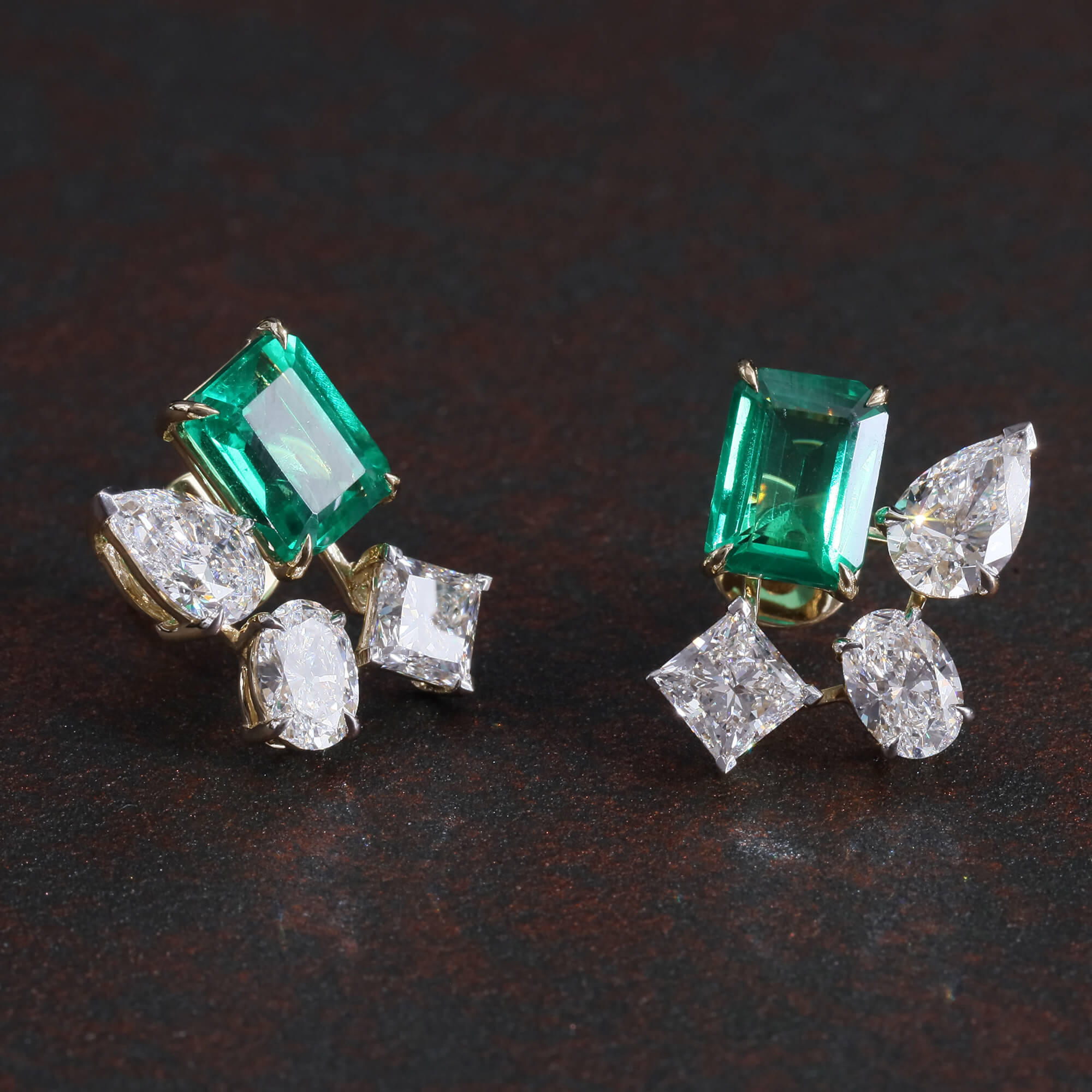 Dynamic Emerald  Earrings
