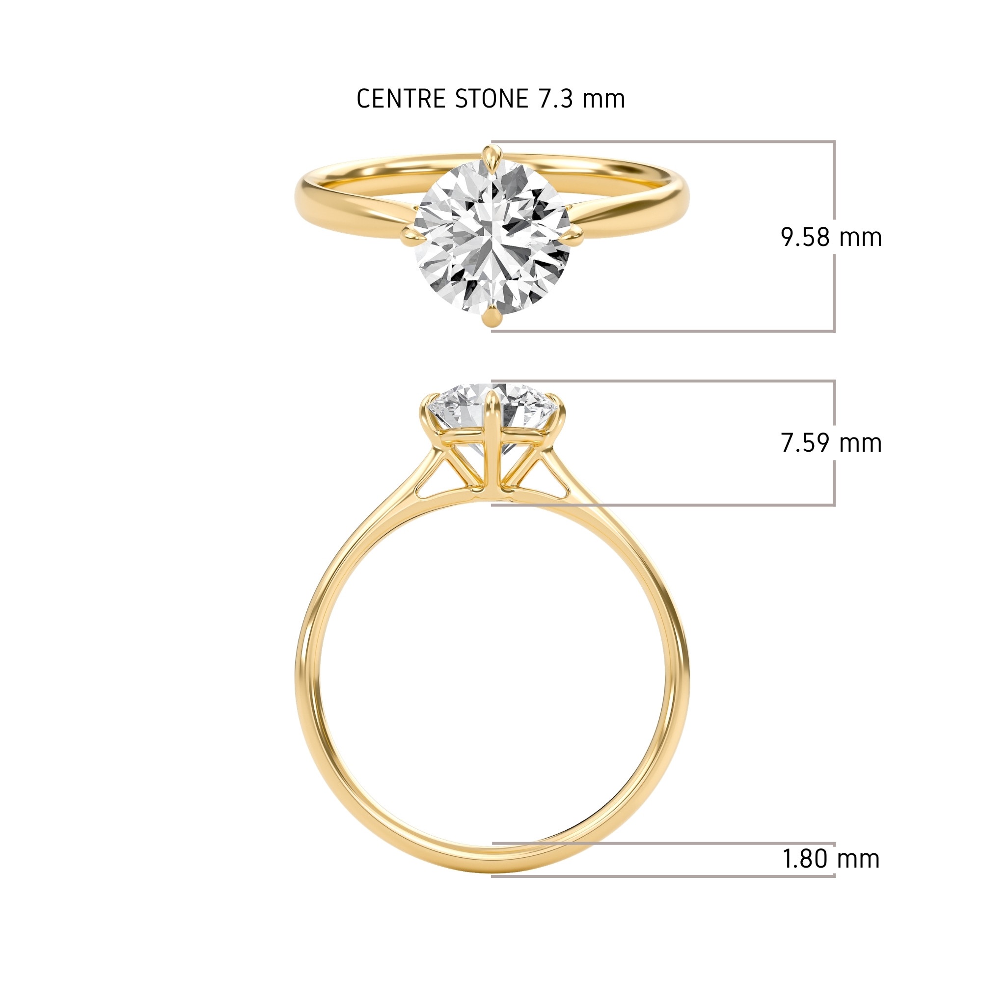 Classic Solitaire 4 Prong Ring