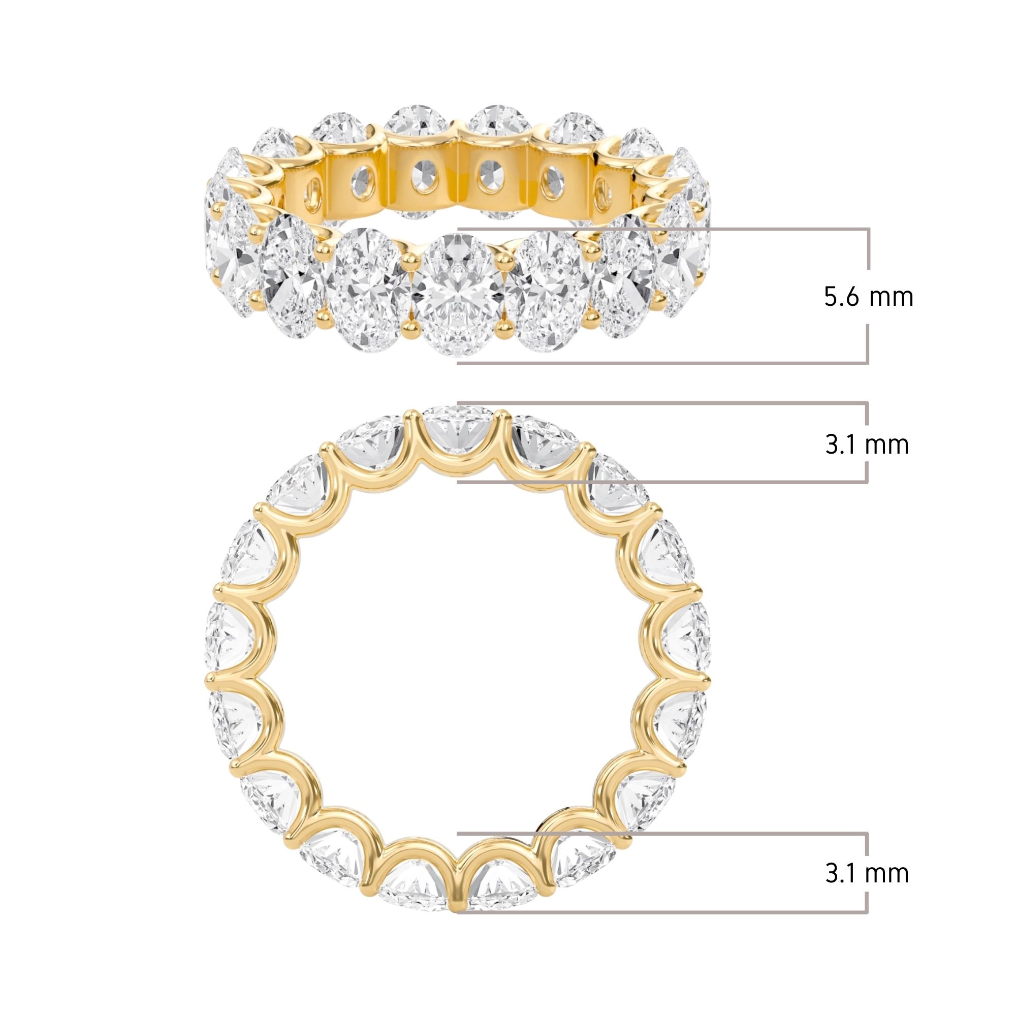Oval U-Shaped Eternity Band