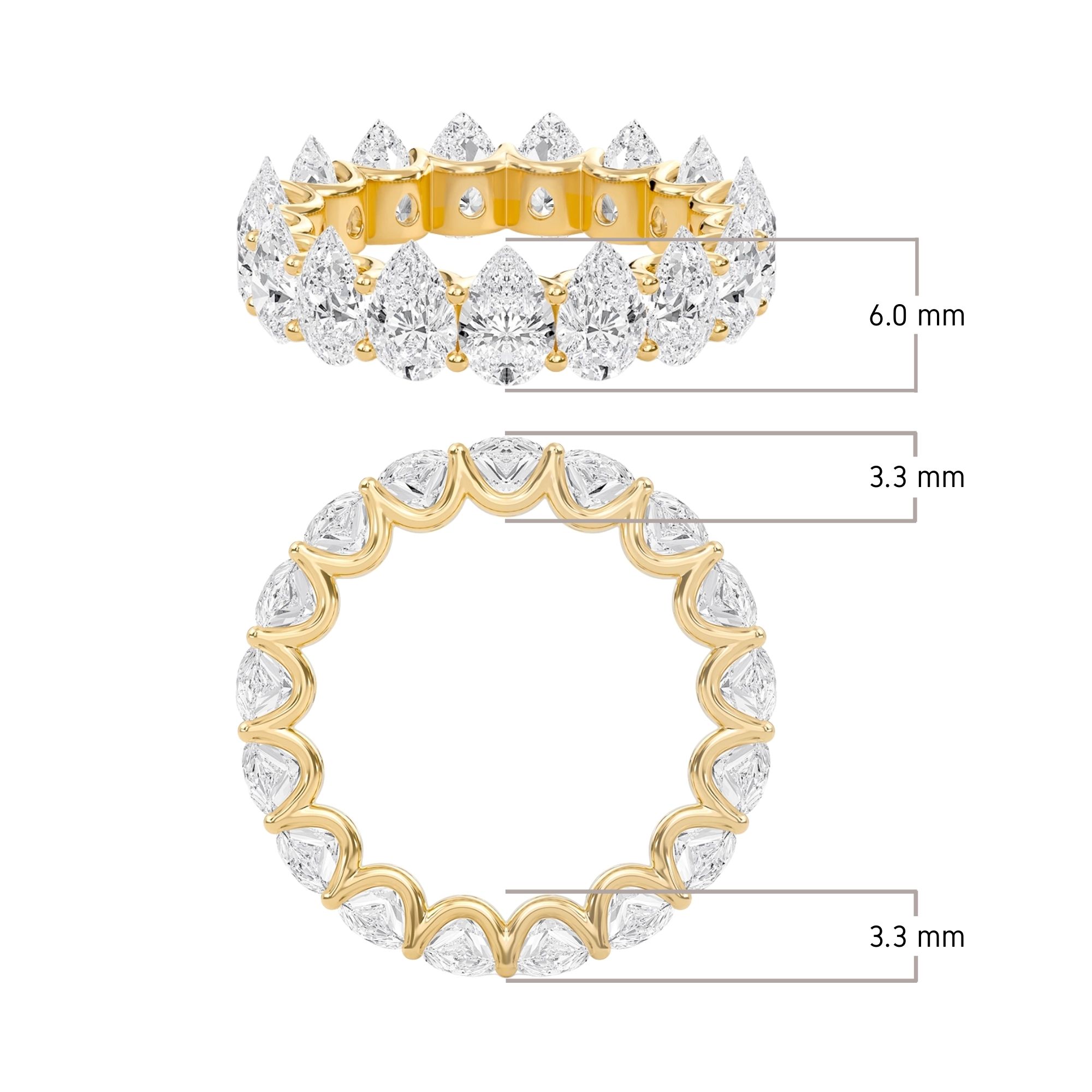 6.6 Ctw Pear U-Shaped Eternity Band