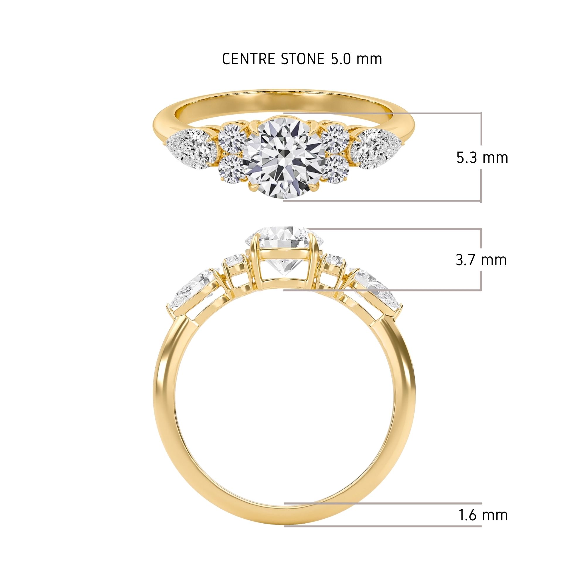 Luxe Five Stones Engagement Ring