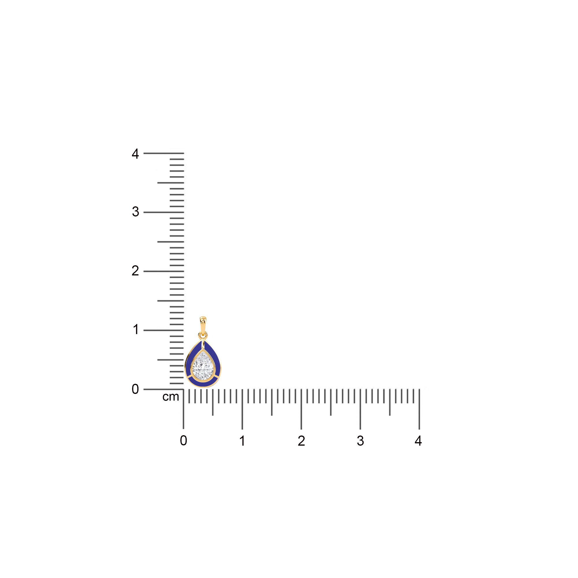 Soliatire Pendant in Enamel Painted Gold