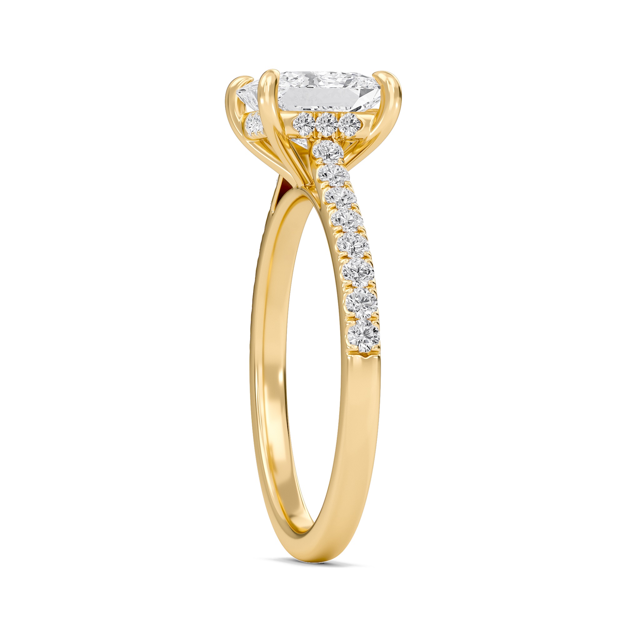Princess Cathedral Pave Hidden Halo Engagement Ring