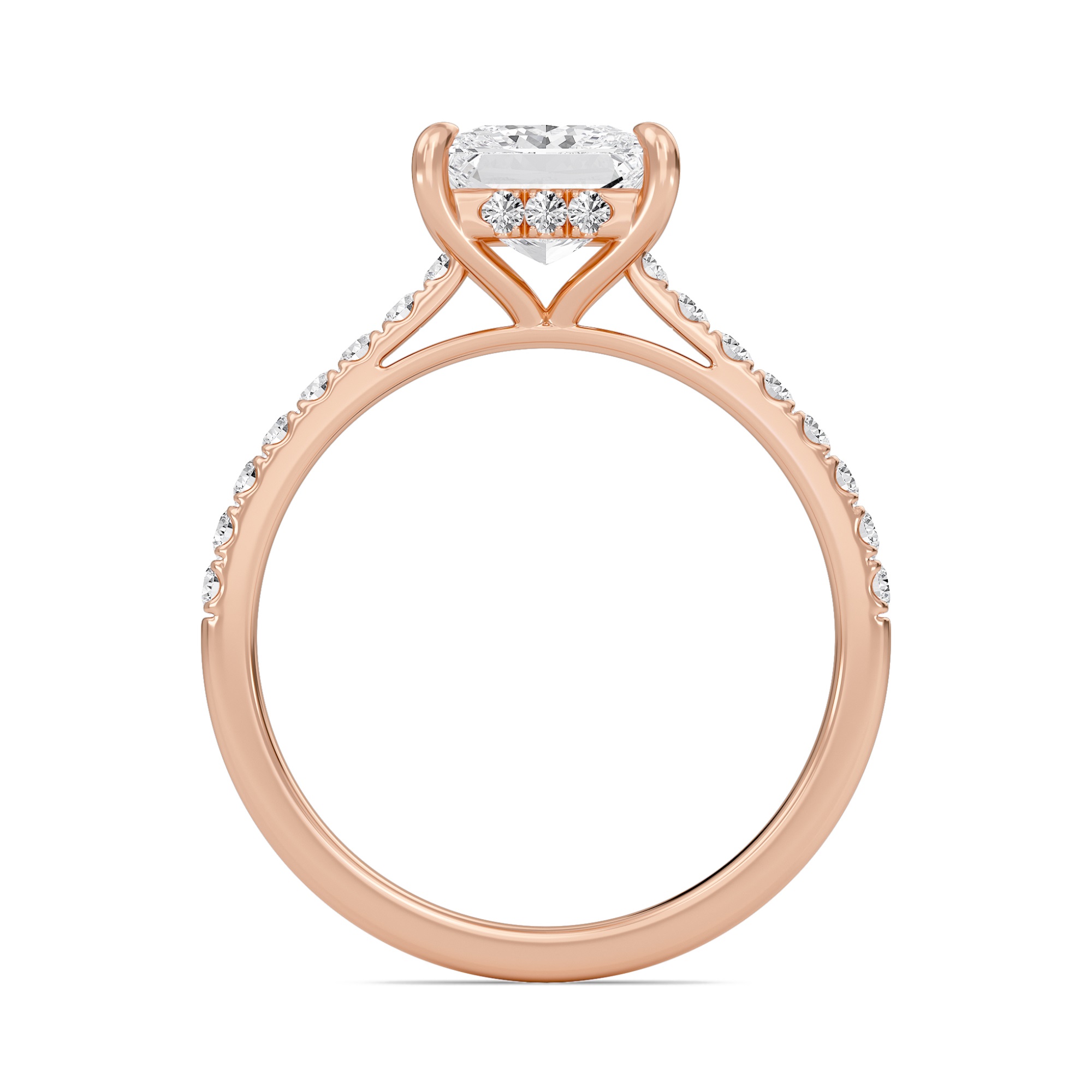 Princess Cathedral Pave Hidden Halo Engagement Ring