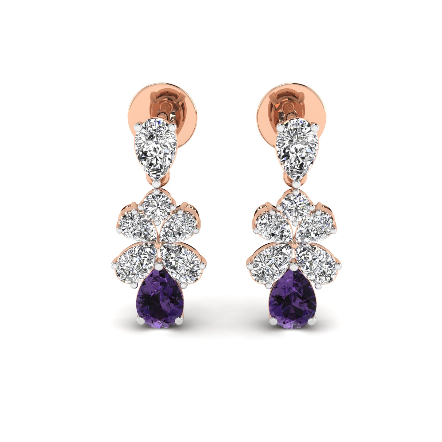 Amethyst Radiance Drop Earrings