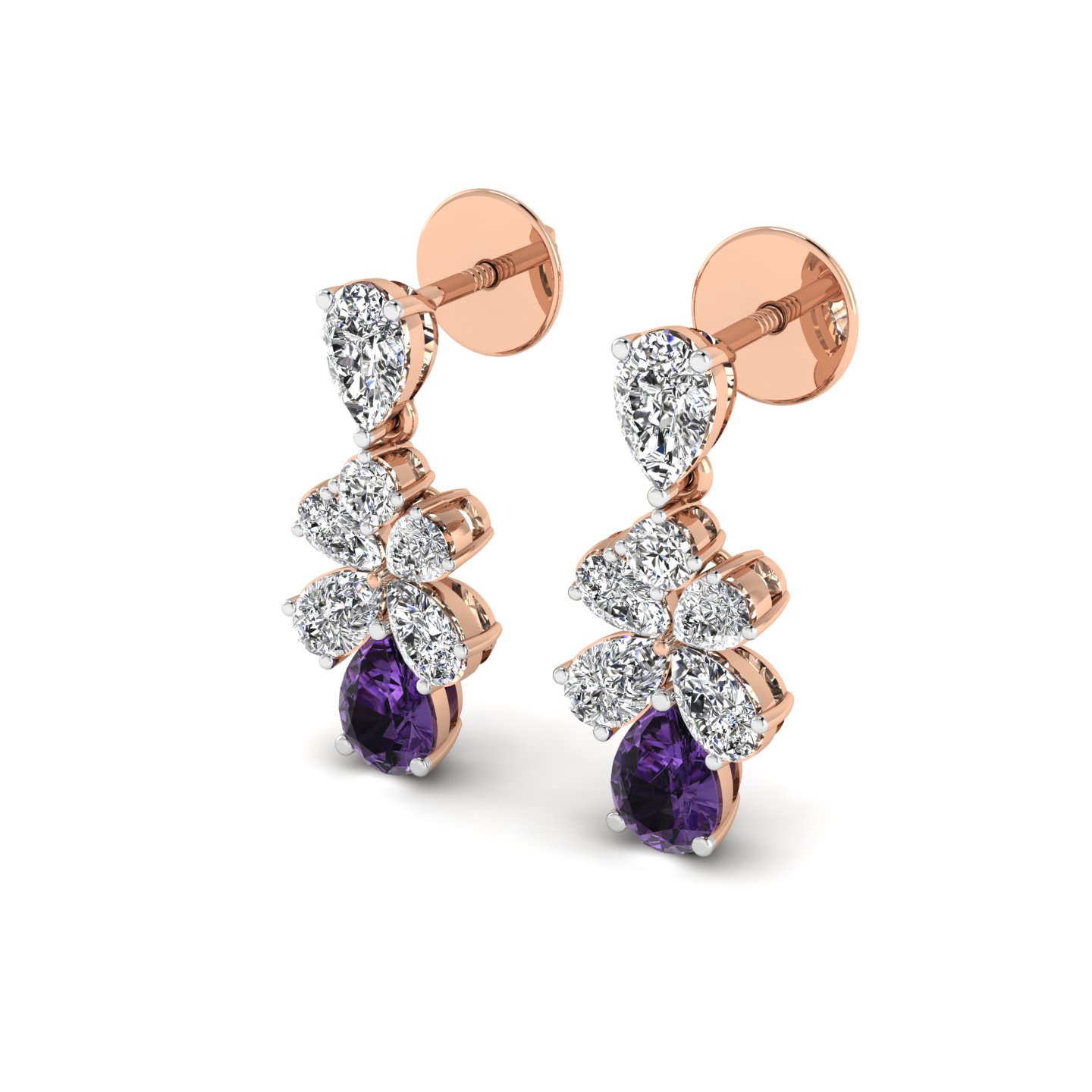Amethyst Radiance Drop Earrings