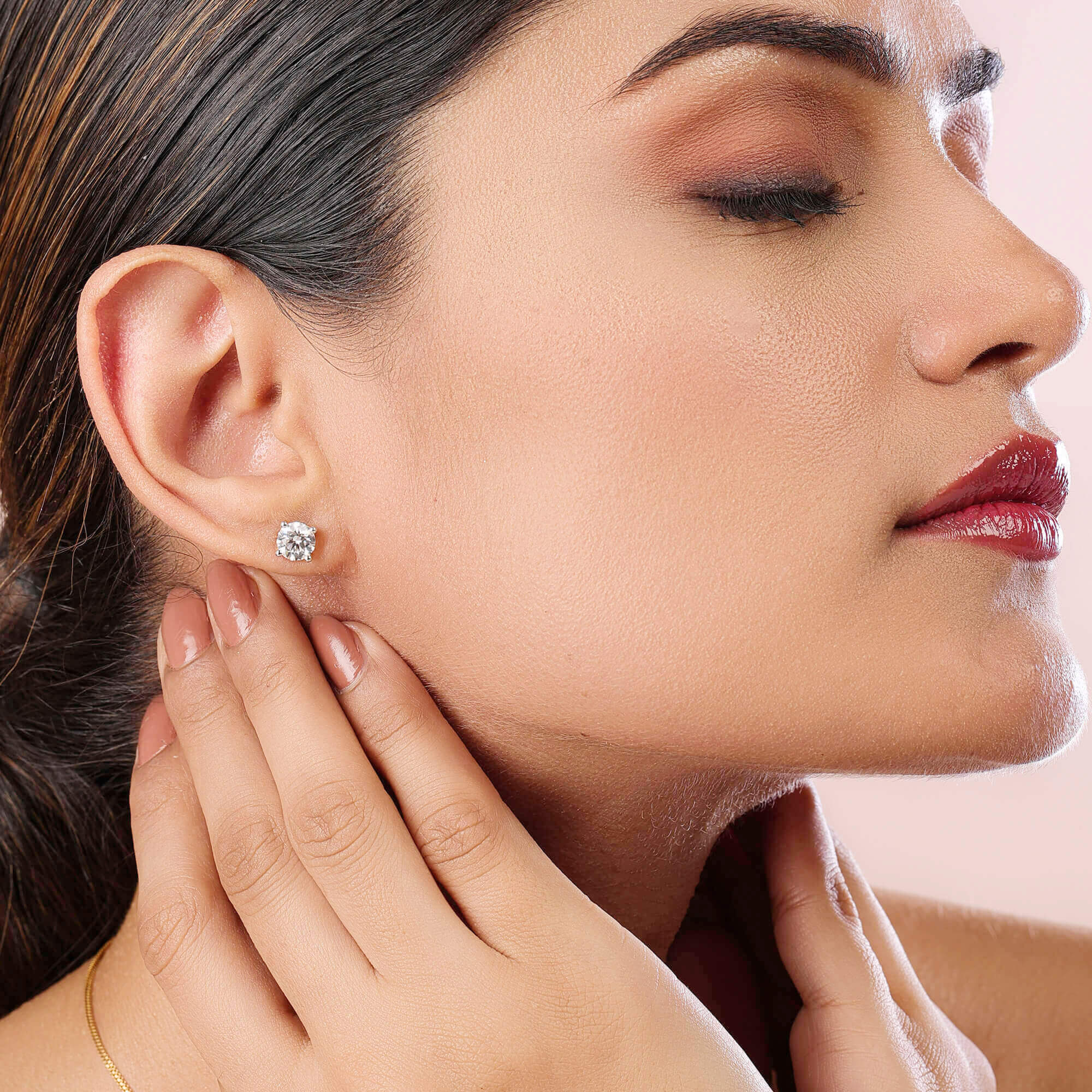 Round Four Prong Solitaire Earrings