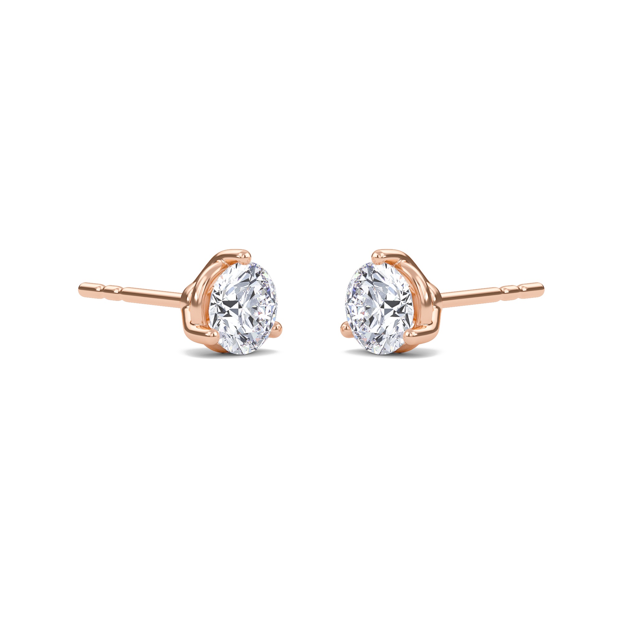 Three Prong Martini Solitaire Earrings