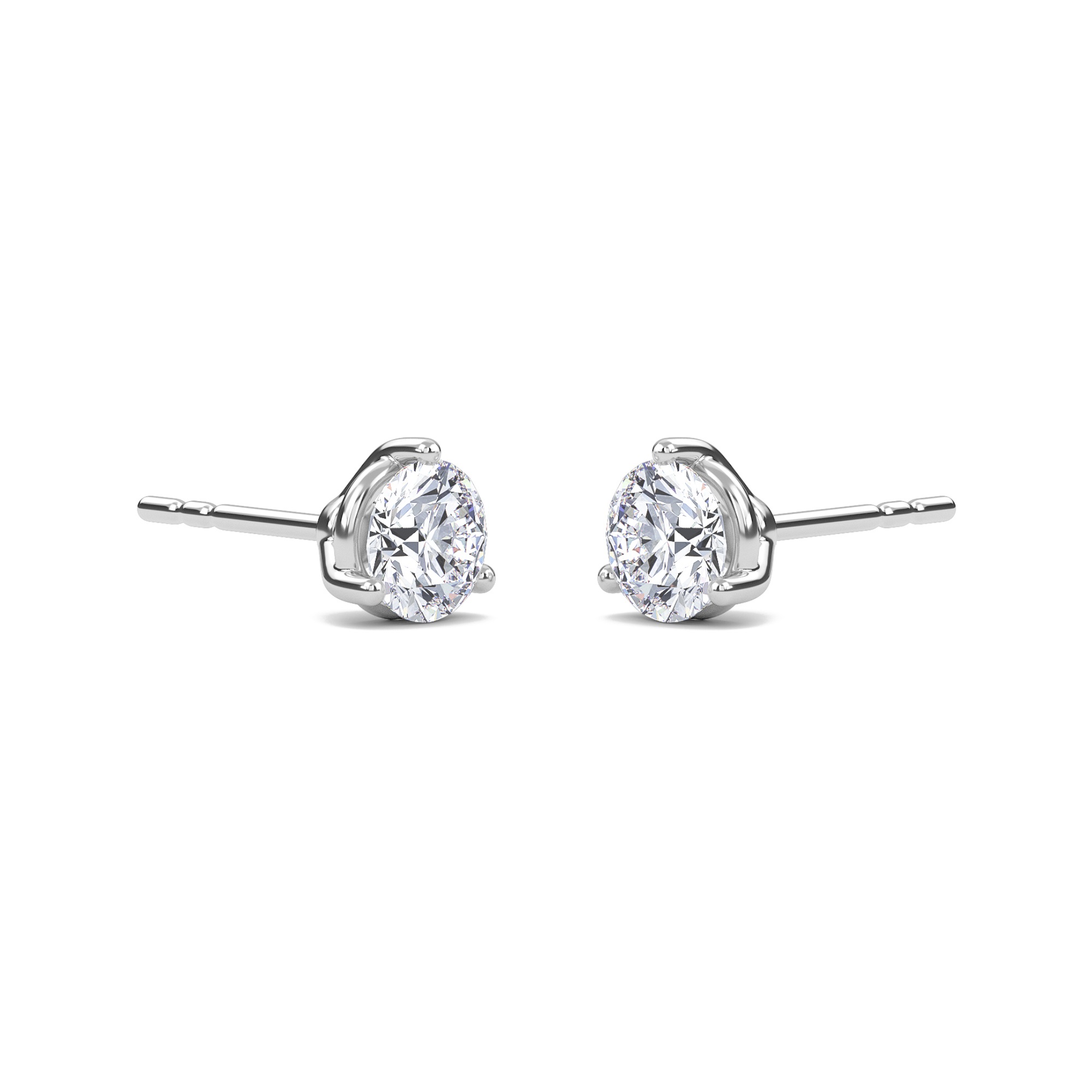 Three Prong Martini Solitaire Earrings