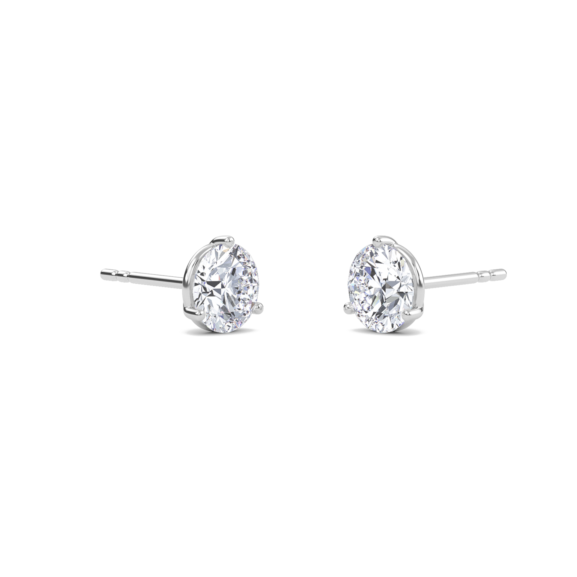 Three Prong Martini Solitaire Earrings