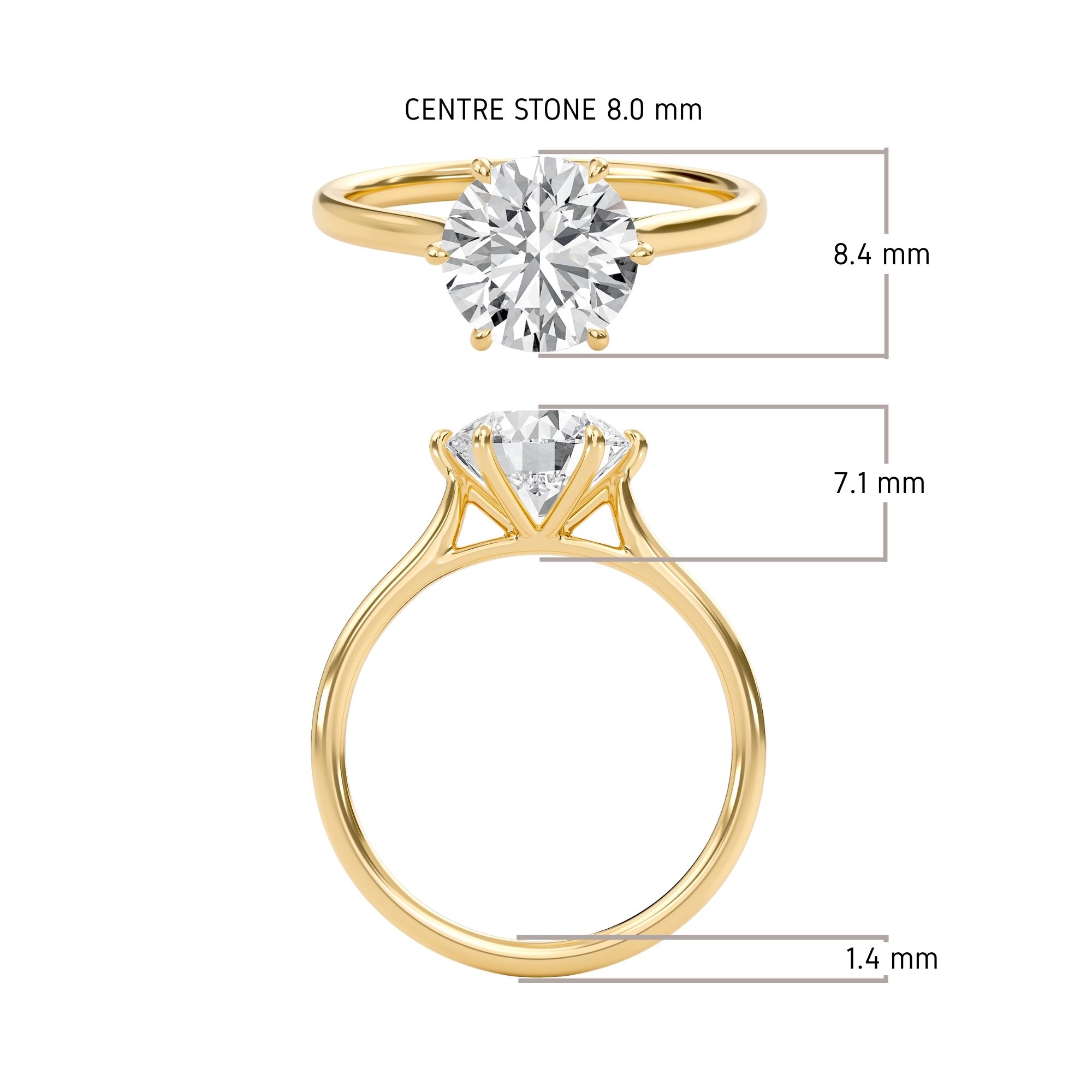 Classic Solitaire 6 Prong Ring