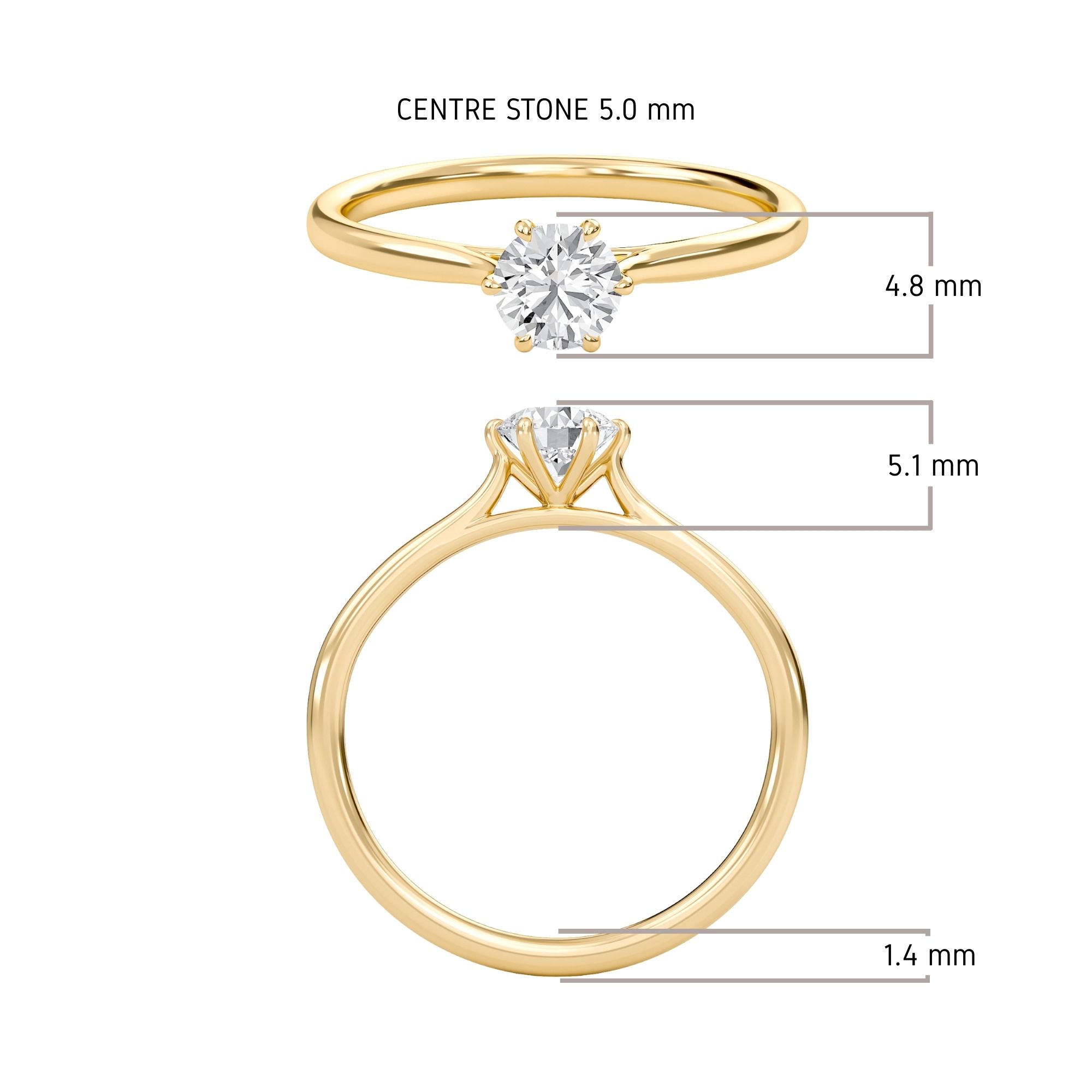 Classic Solitaire 6 Prong Ring