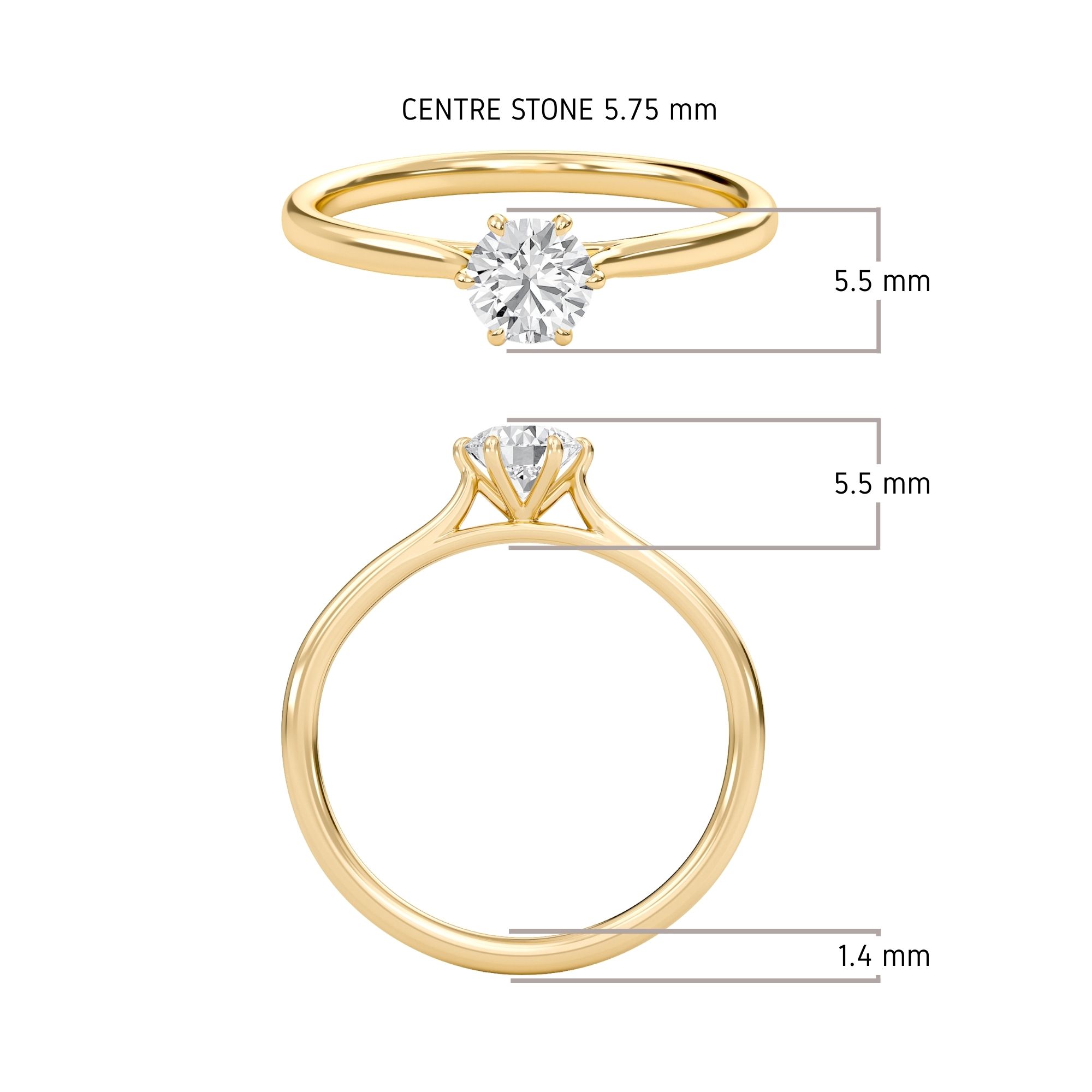 Classic Solitaire 6 Prong Ring