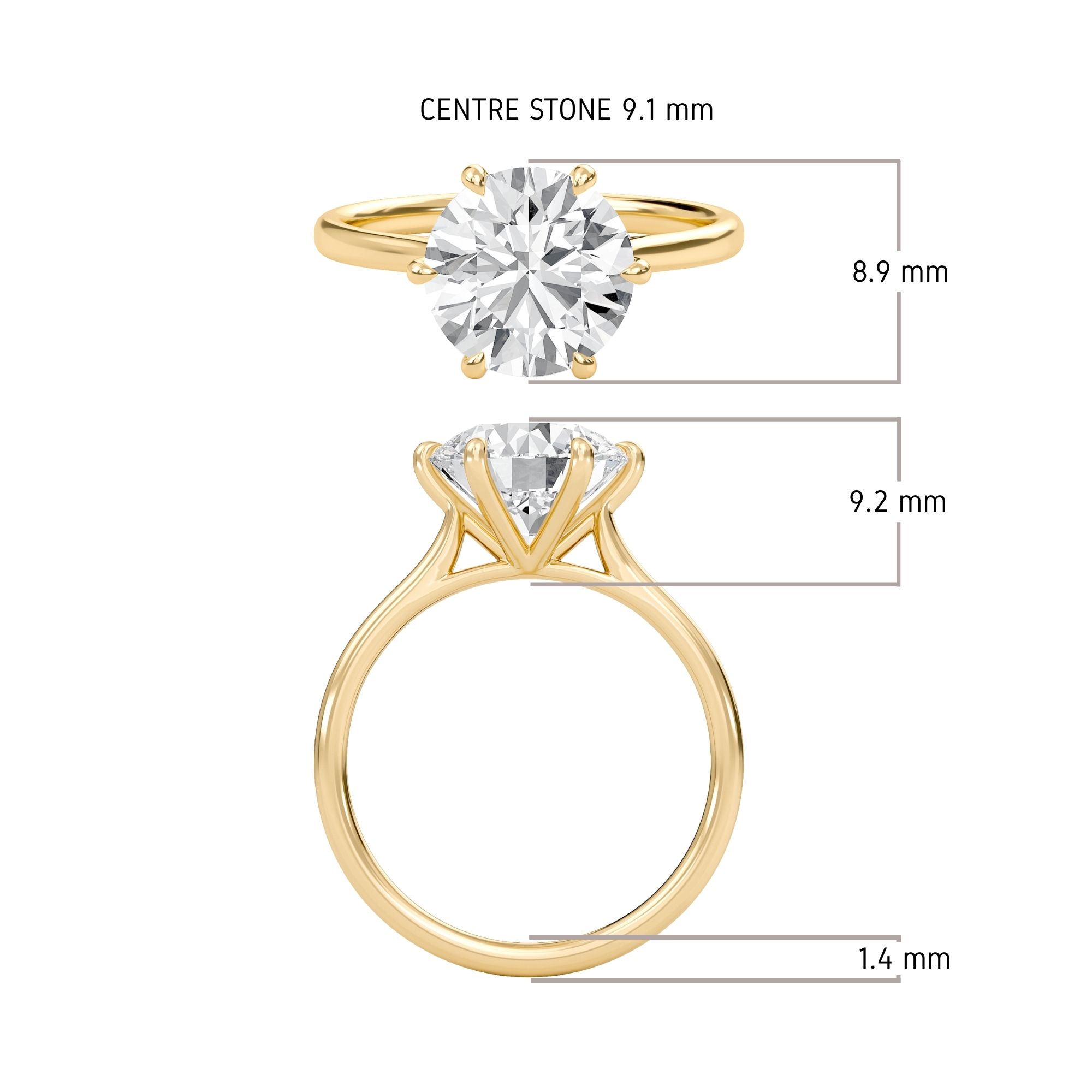 Classic Solitaire 6 Prong Ring