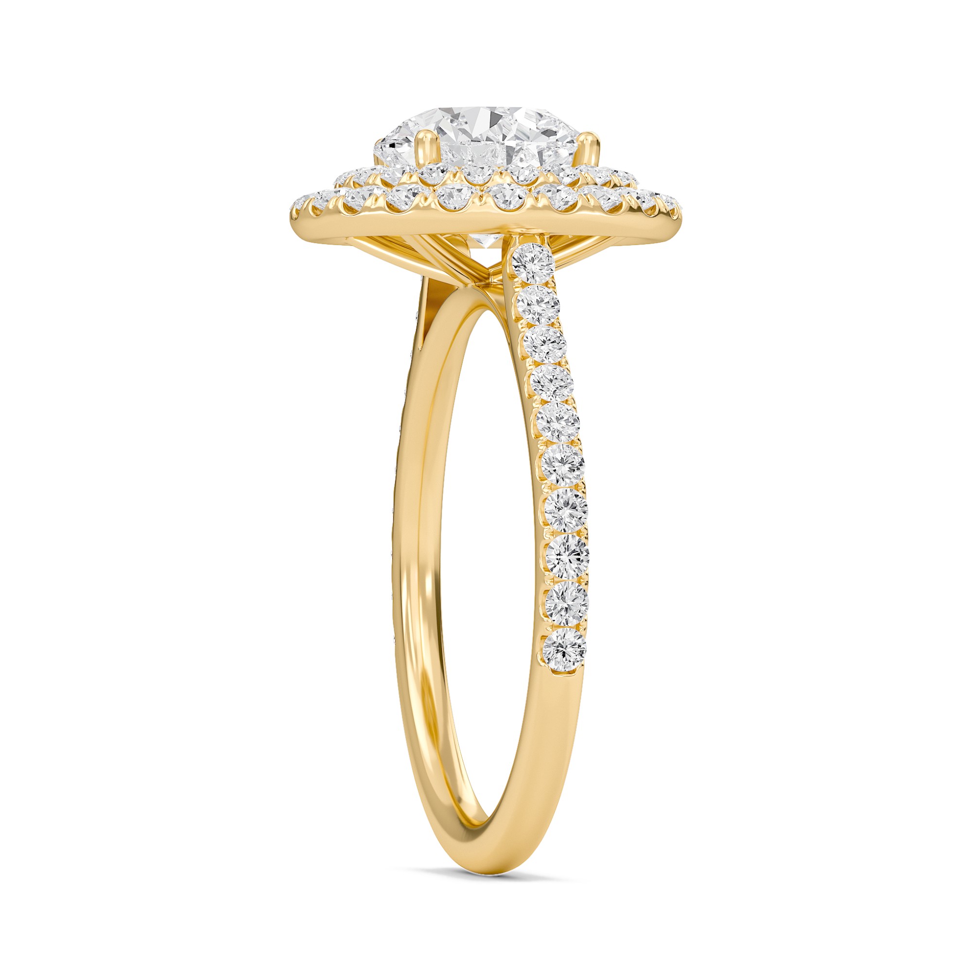 Round Double Halo Engagement Ring