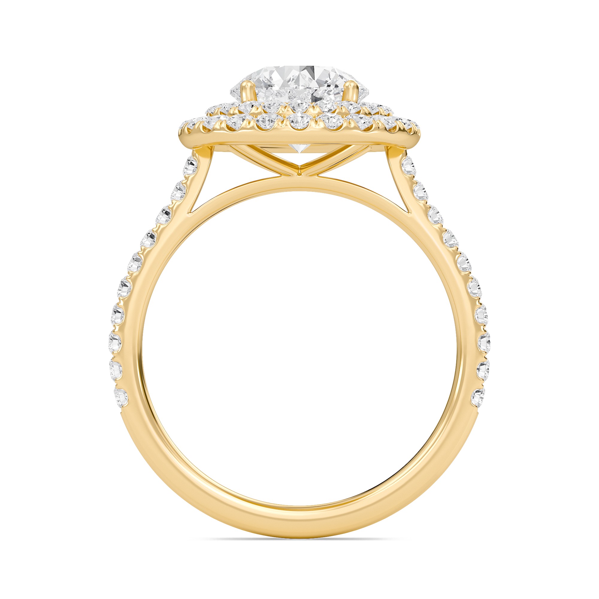 Round Double Halo Engagement Ring
