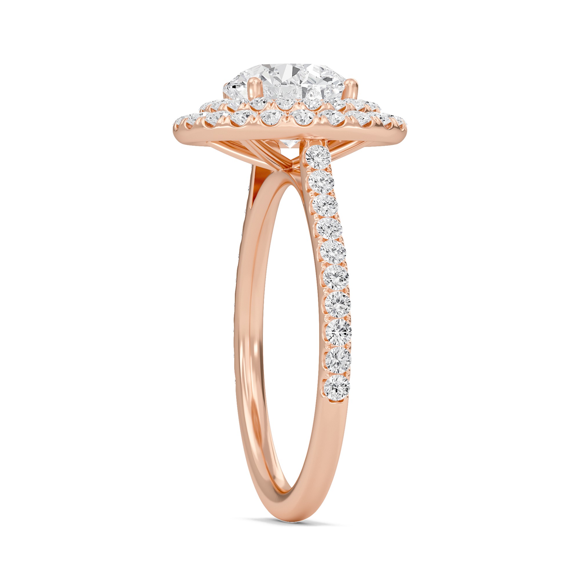 Round Double Halo Engagement Ring