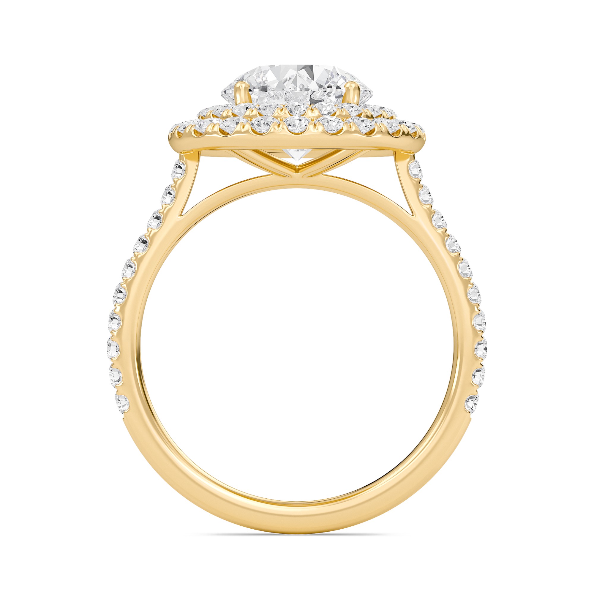 Round Double Halo Engagement Ring