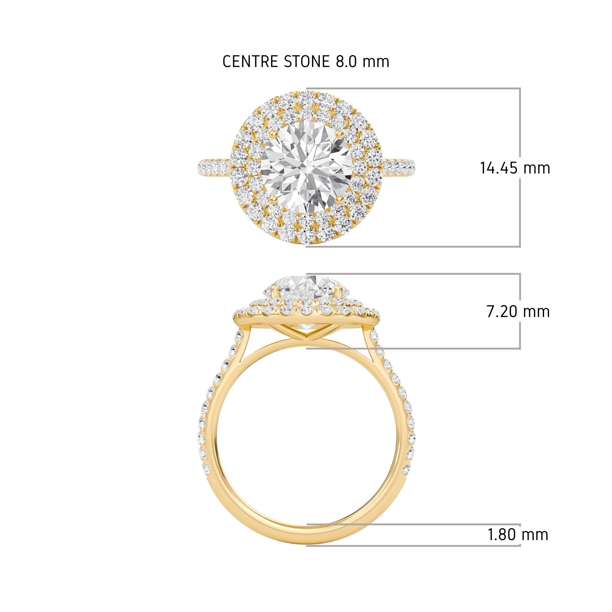 Round Double Halo Engagement Ring