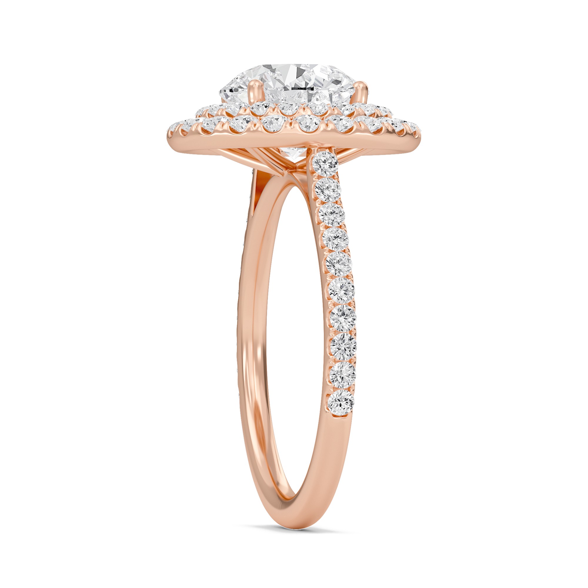 Round Double Halo Engagement Ring