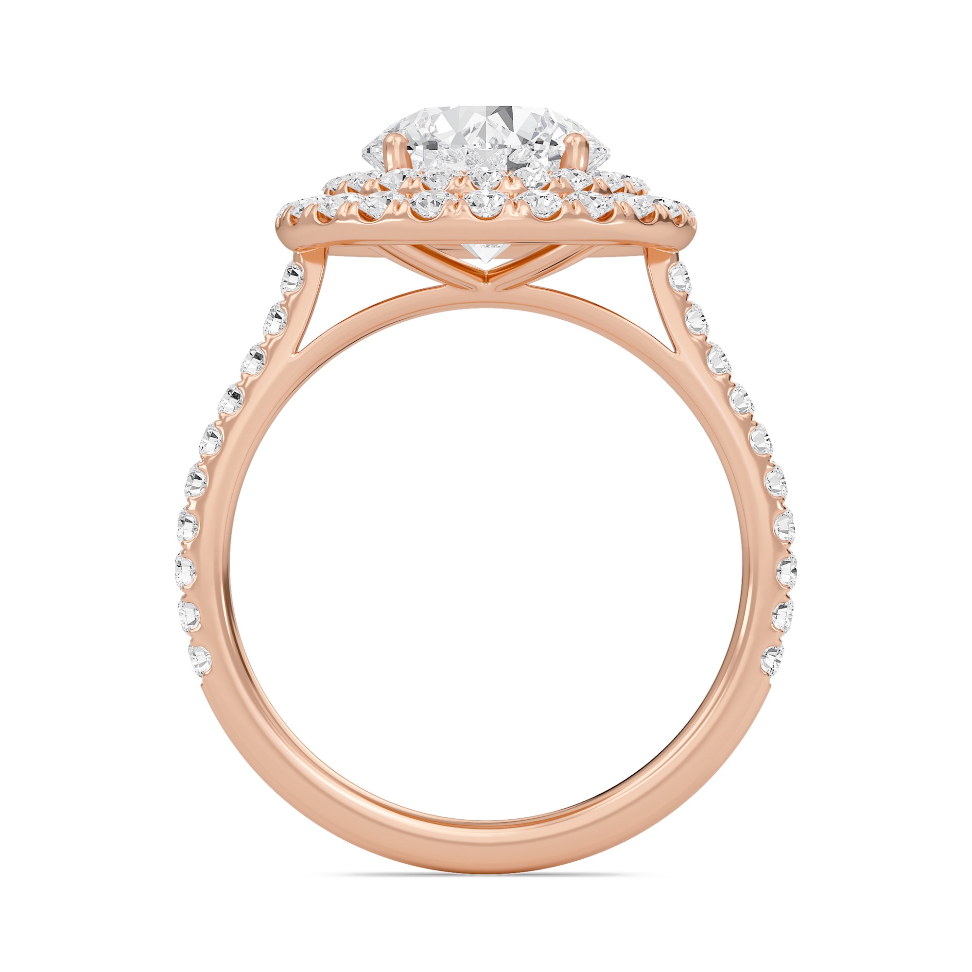Round Double Halo Engagement Ring
