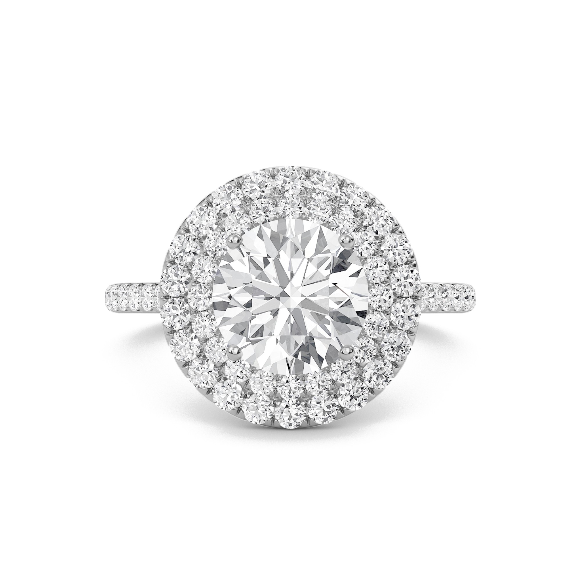 Round Double Halo Engagement Ring