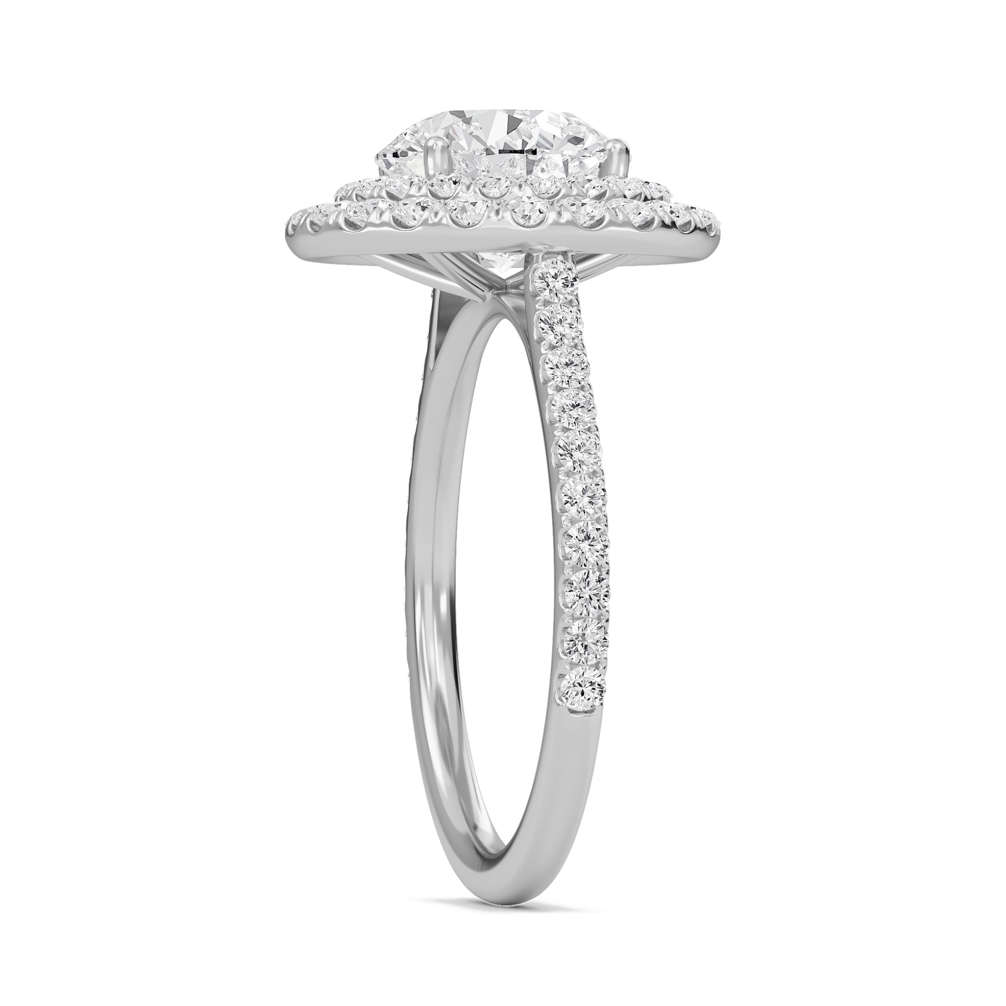 Round Double Halo Engagement Ring