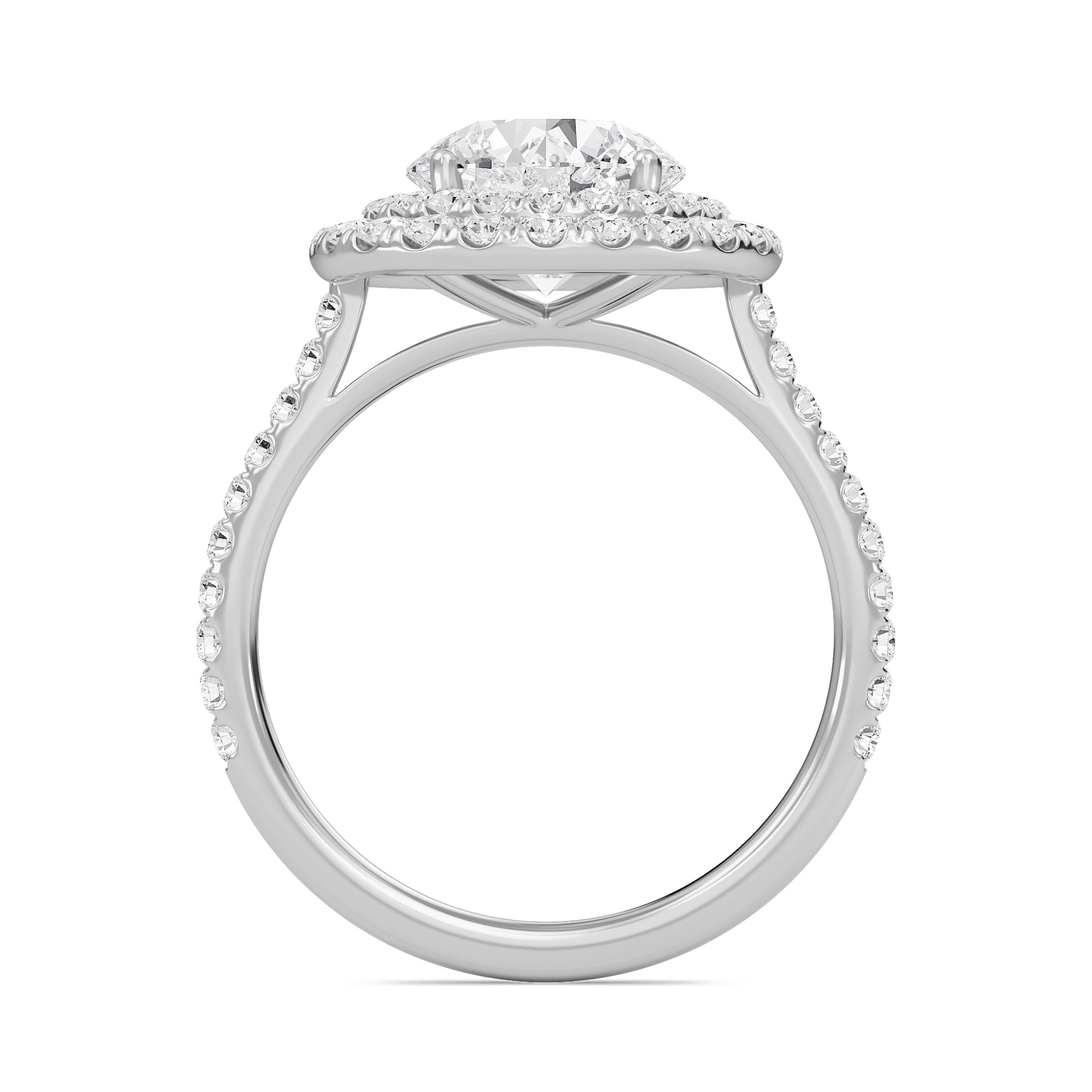 Round Double Halo Engagement Ring