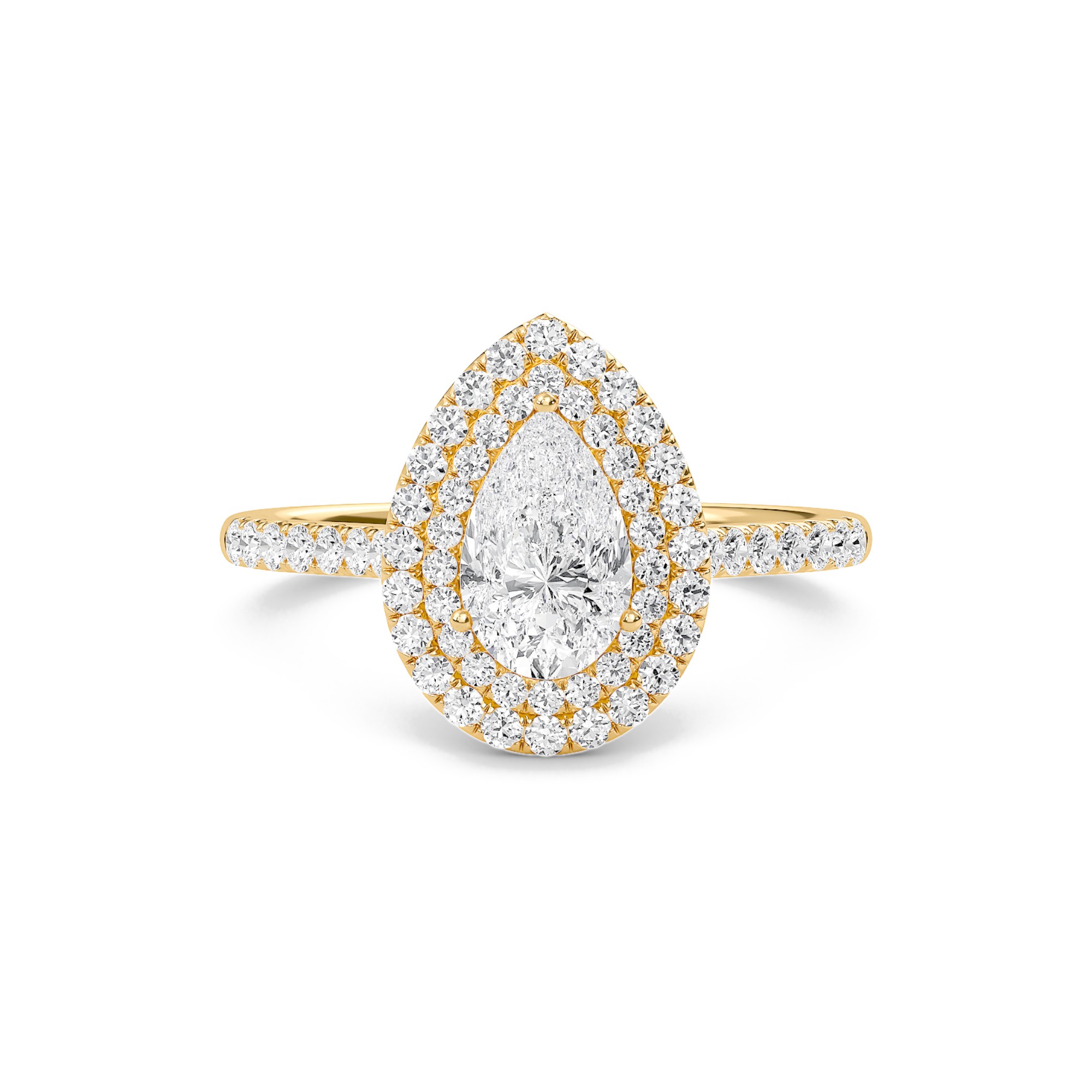 Pear Double Halo Engagement Ring