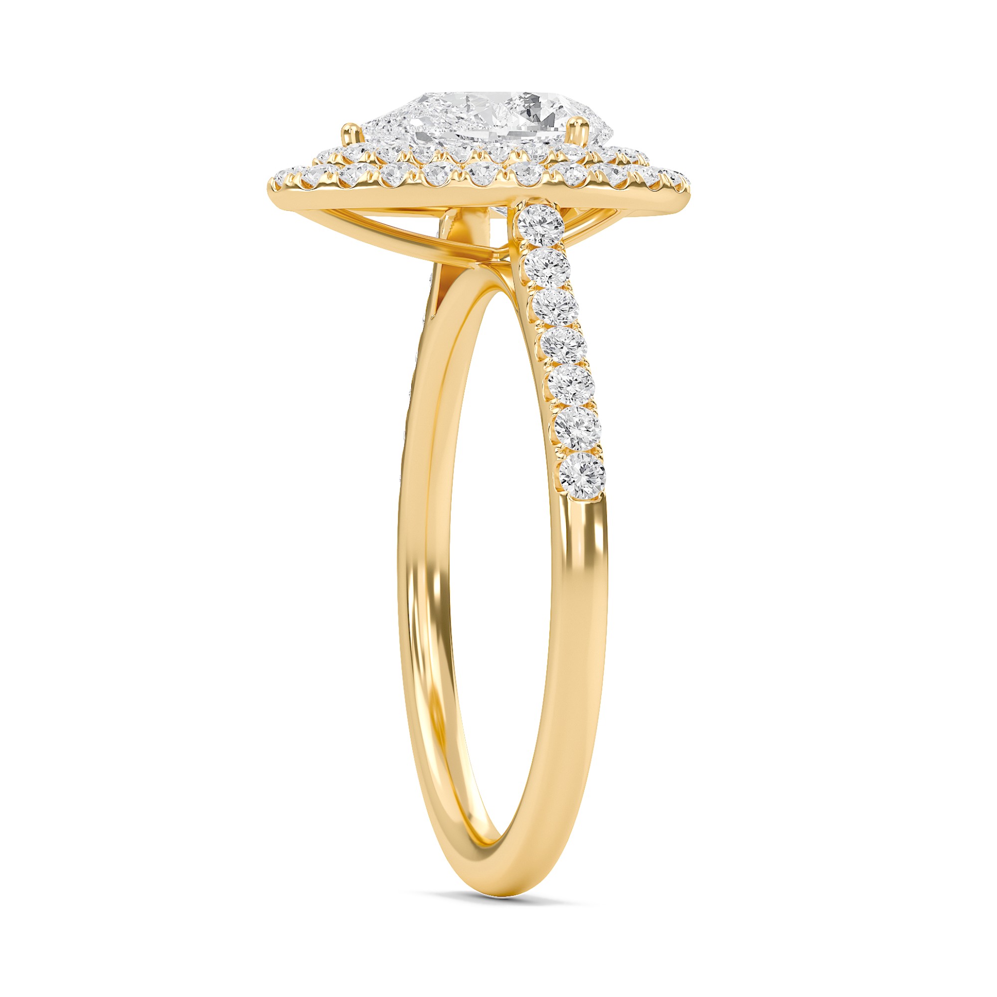 Pear Double Halo Engagement Ring