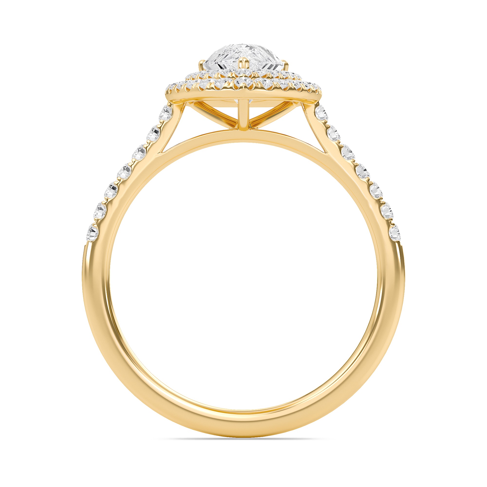 Pear Double Halo Engagement Ring