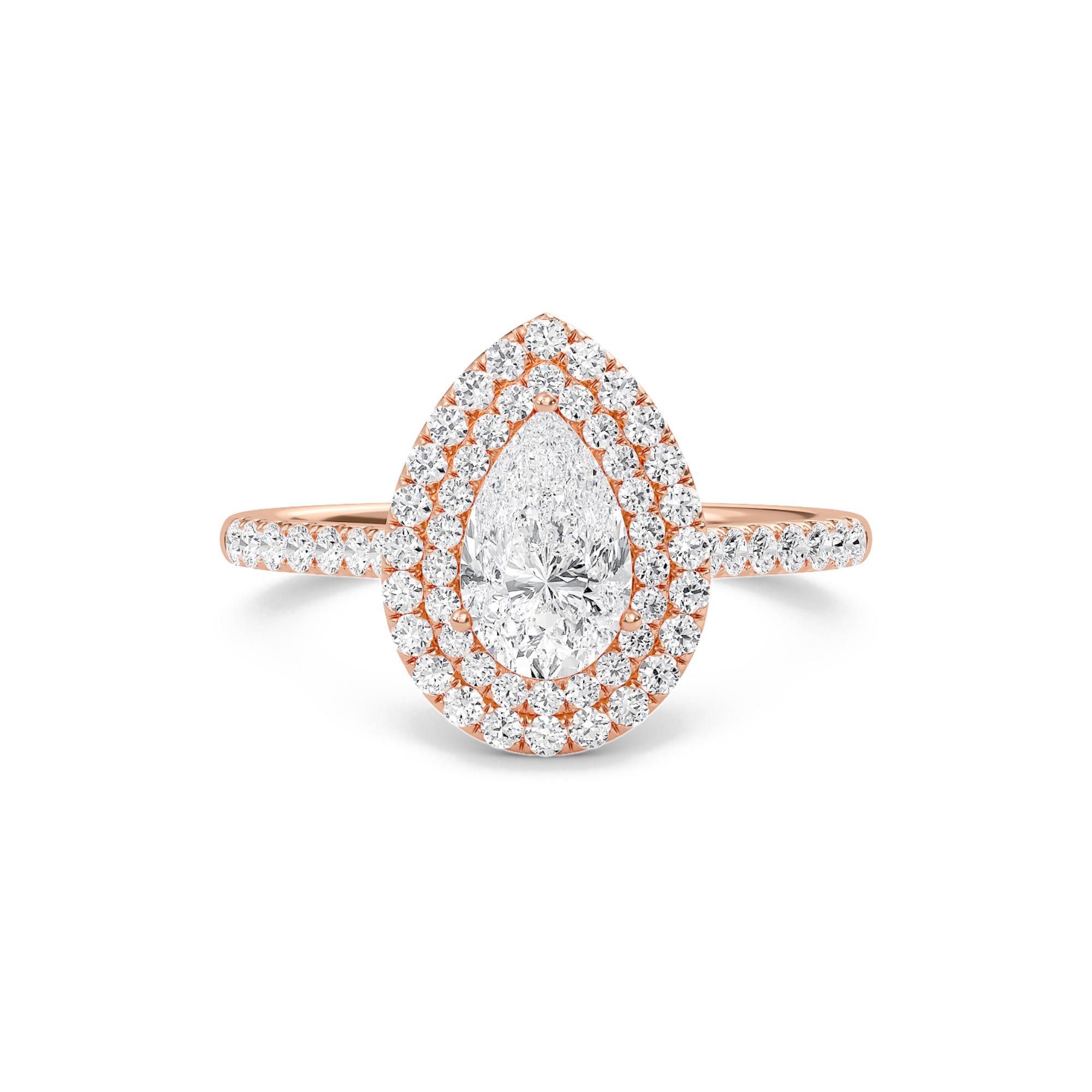 Pear Double Halo Engagement Ring