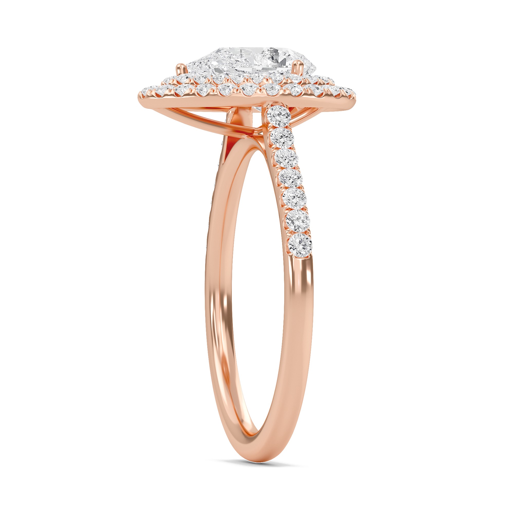Pear Double Halo Engagement Ring