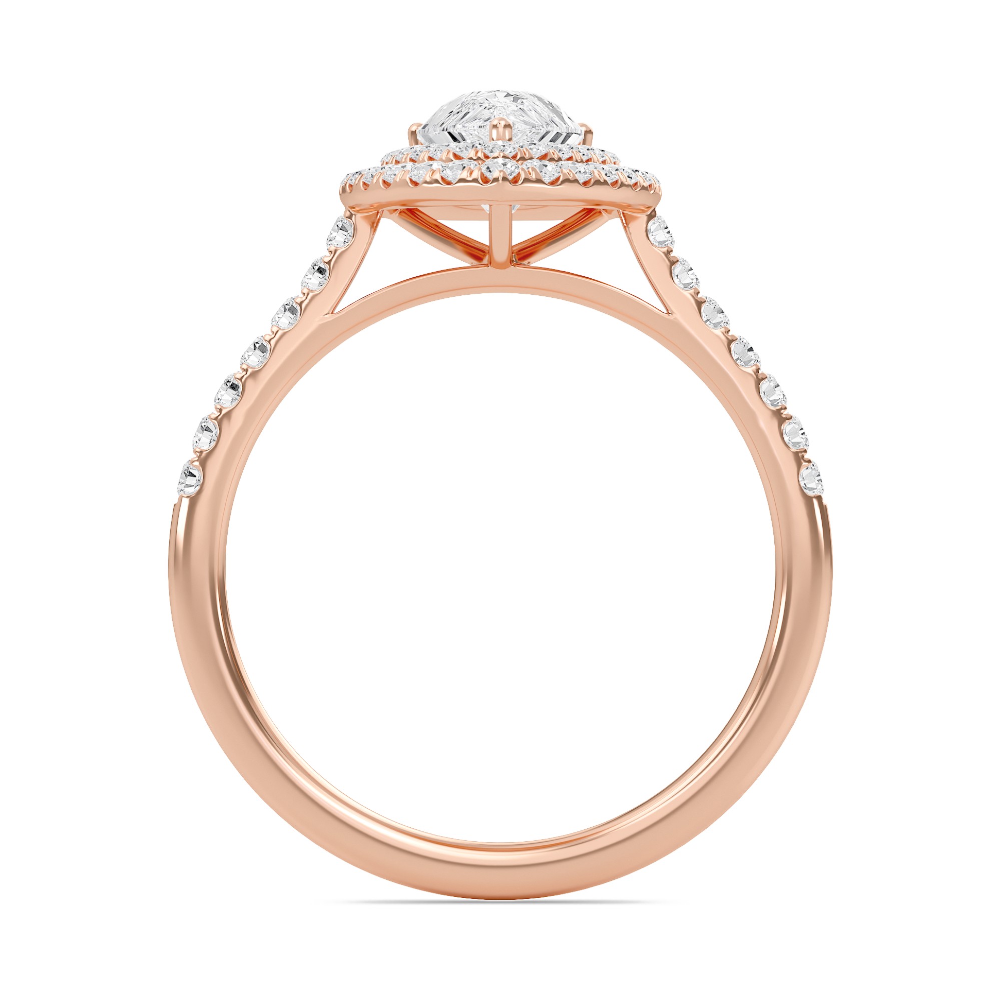 Pear Double Halo Engagement Ring
