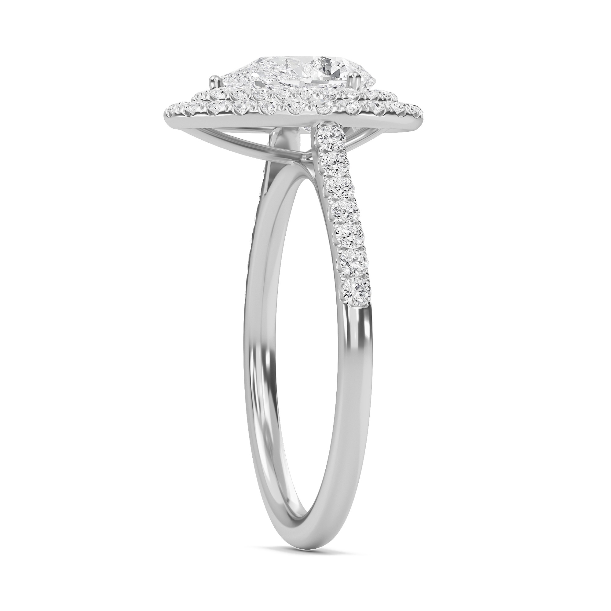 Pear Double Halo Engagement Ring