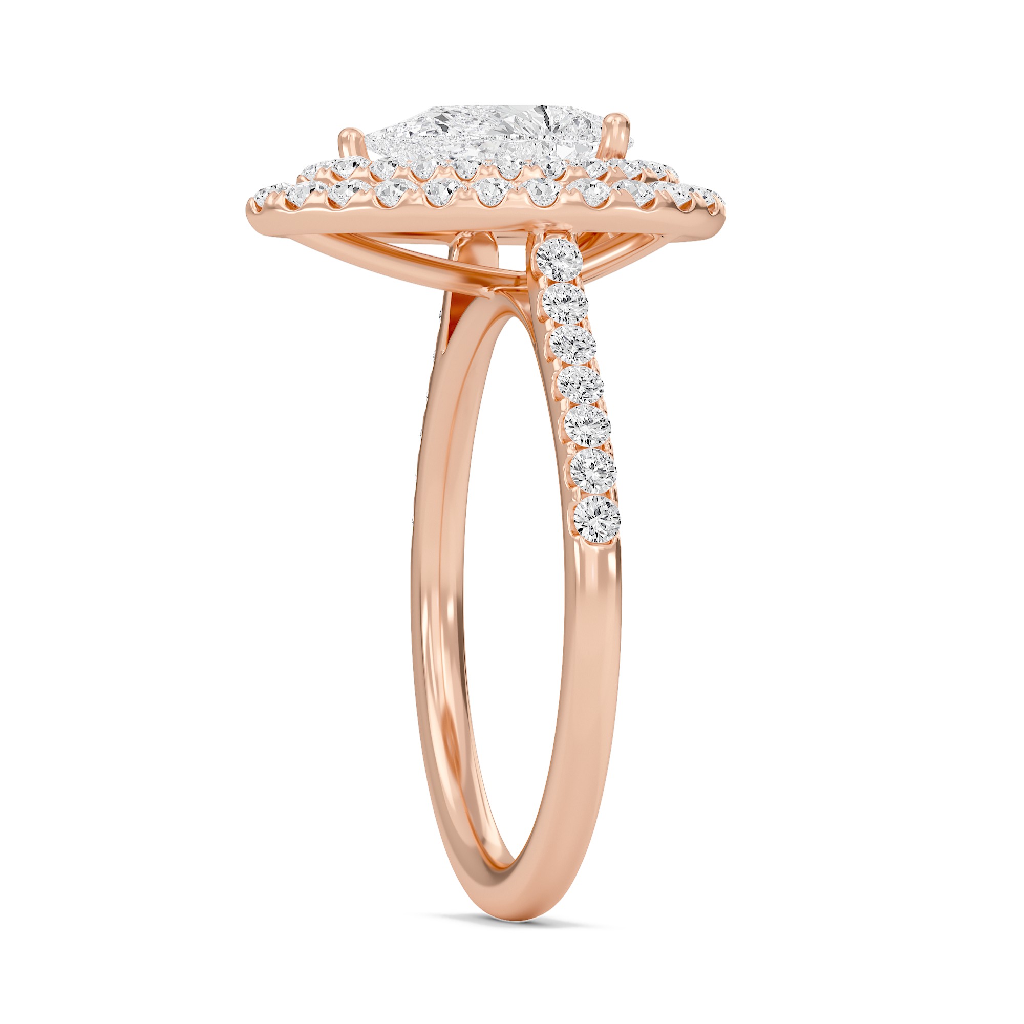 Pear Double Halo Engagement Ring