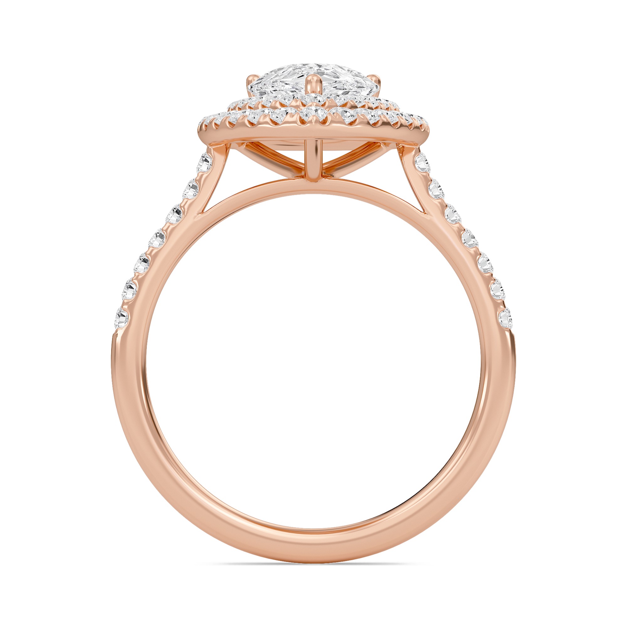 Pear Double Halo Engagement Ring